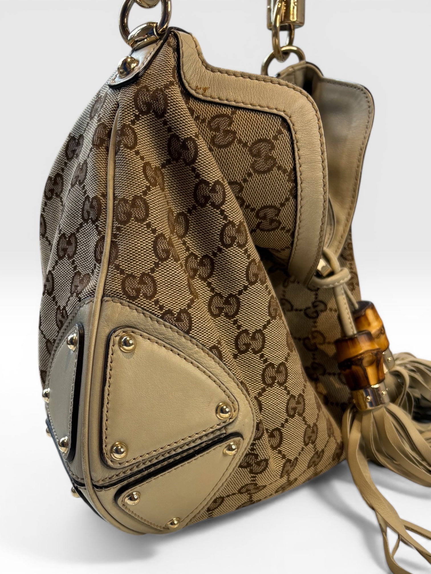 Gucci Indy Bamboo Tassel Hobo