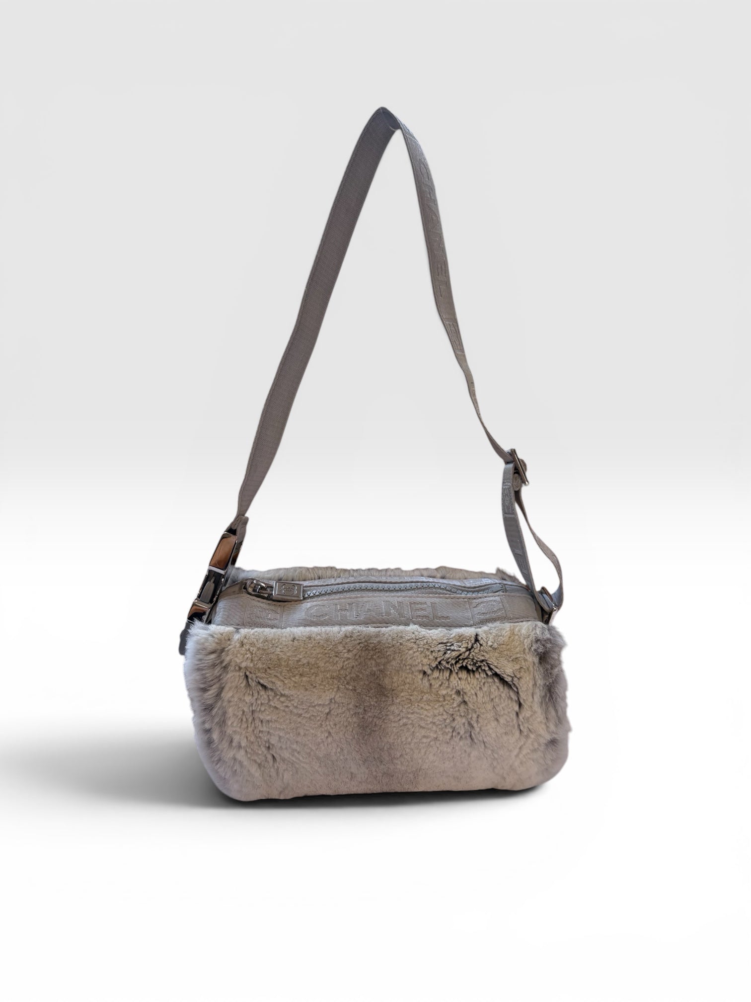 Chanel Lapin Rabbit Fur Sport Line Barrel Bag