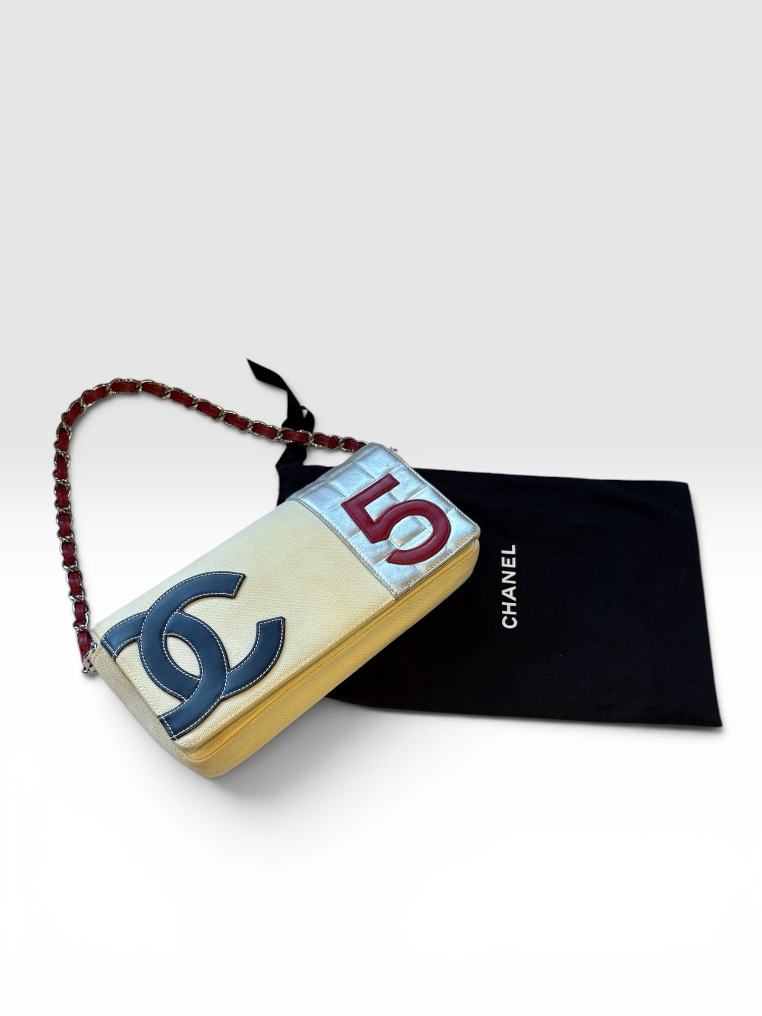 Chanel No. 5 Canvas and Metallic Leather Baguette