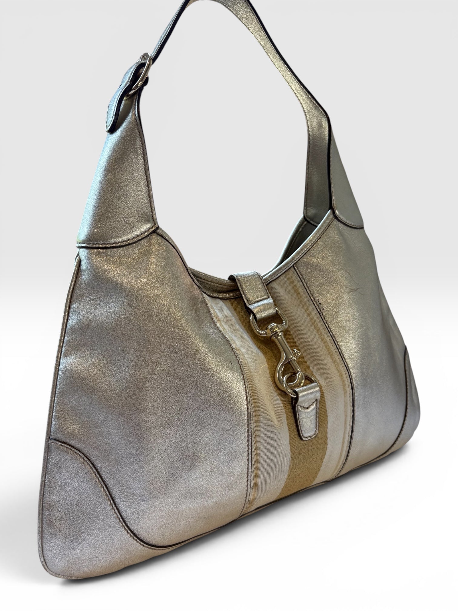 Gucci Jackie Sherry Hobo in Metallic Leather