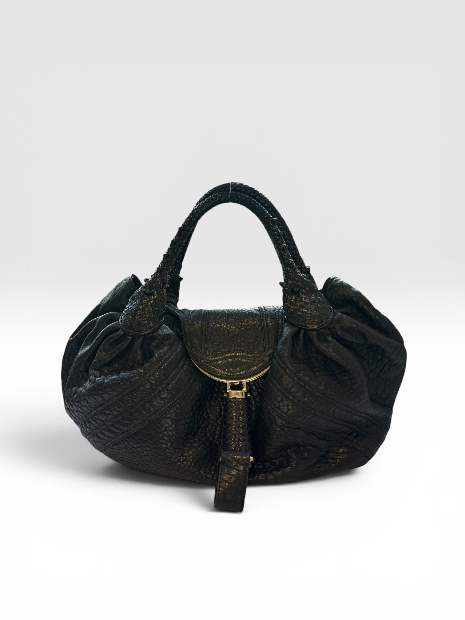 Fendi Spy Bag in Black Pebbled Nappa Leather