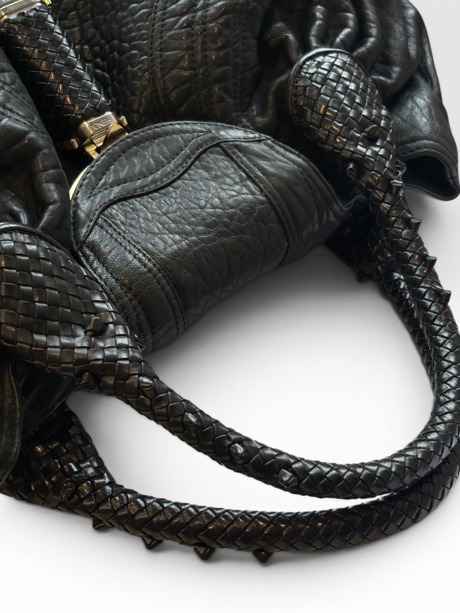 Fendi Spy Bag in Black Pebbled Nappa Leather
