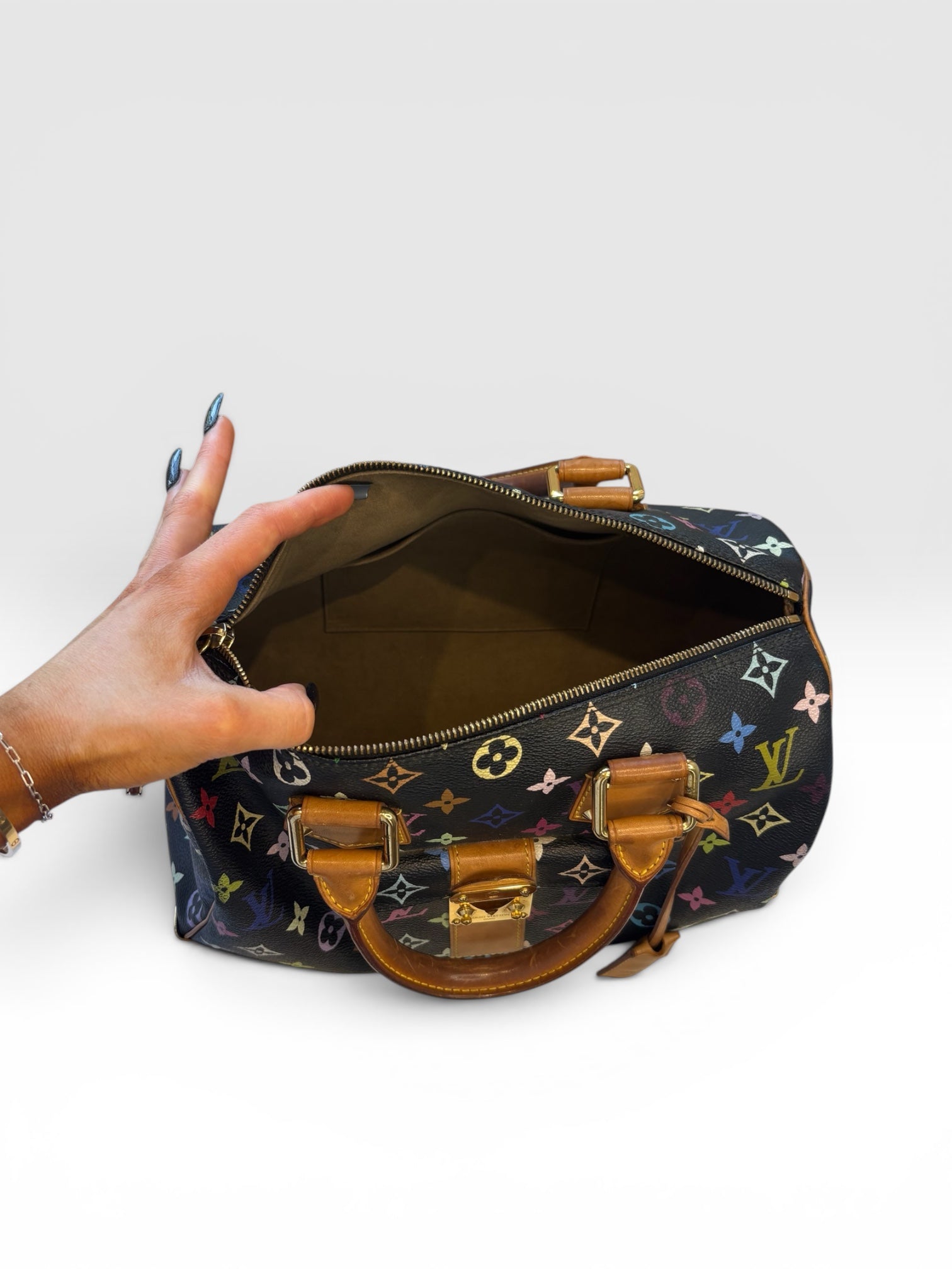 Louis Vuitton x Takashi Murakami Black Monogram Multicolore Speedy 30