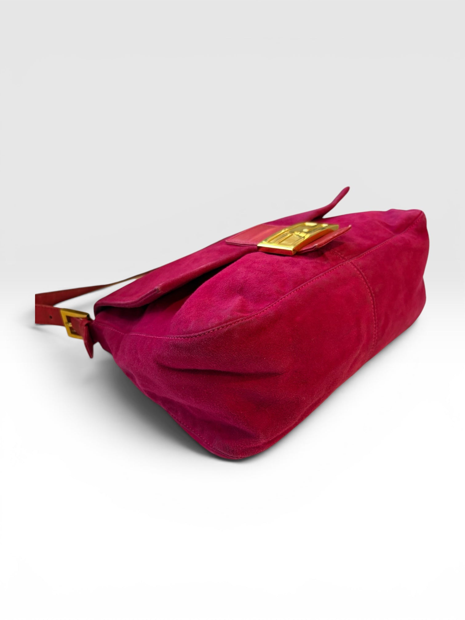 Fendi Mamma Baguette in Hot Pink Suede