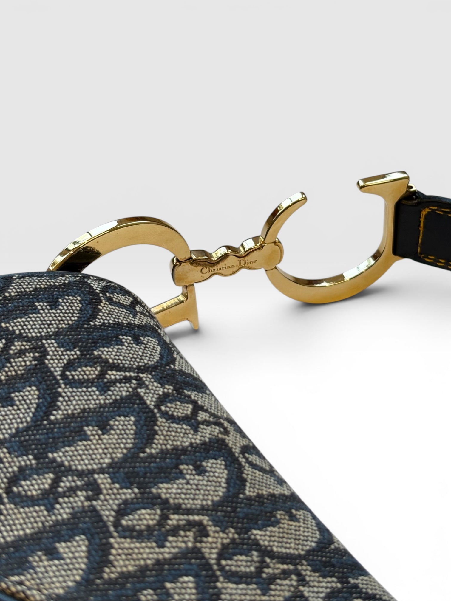 Christian Dior Saddle Bag in Navy Oblique Trotter Canvas