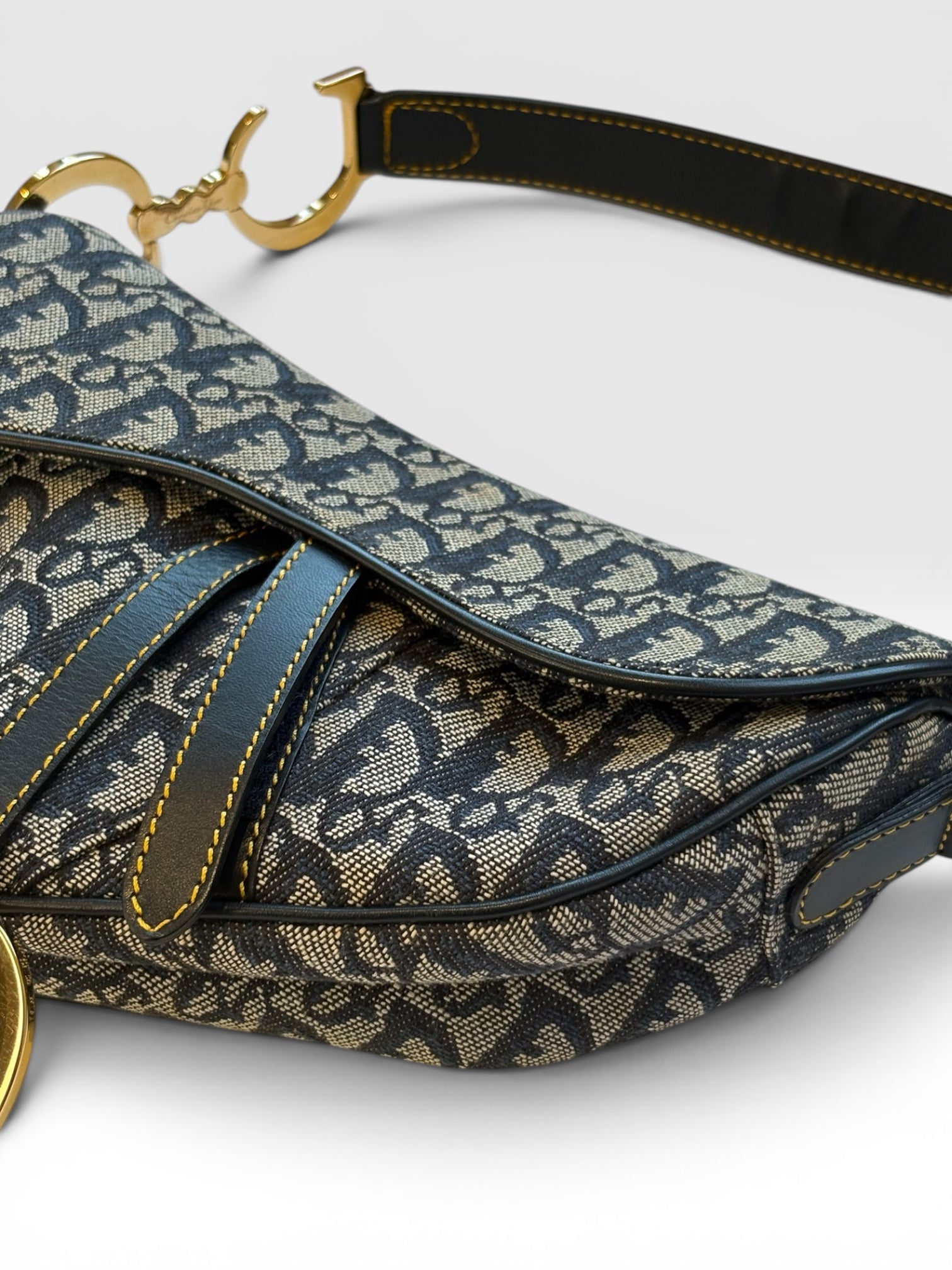 Christian Dior Saddle Bag in Navy Oblique Trotter Canvas