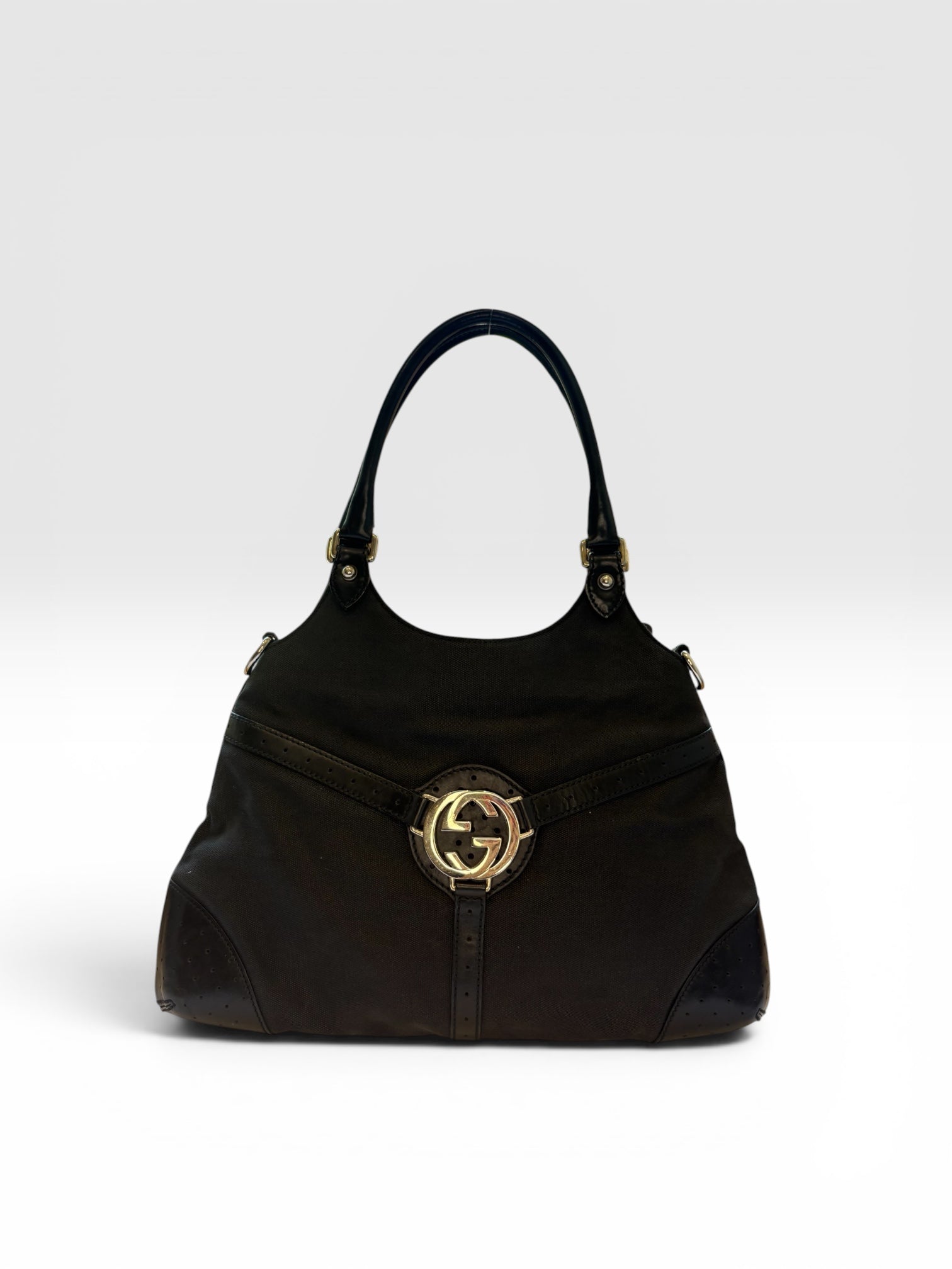 Gucci Reins Hobo in Black Canvas