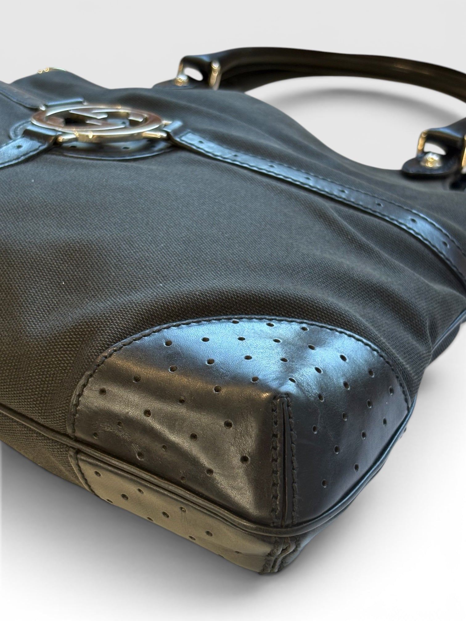 Gucci Reins Hobo in Black Canvas