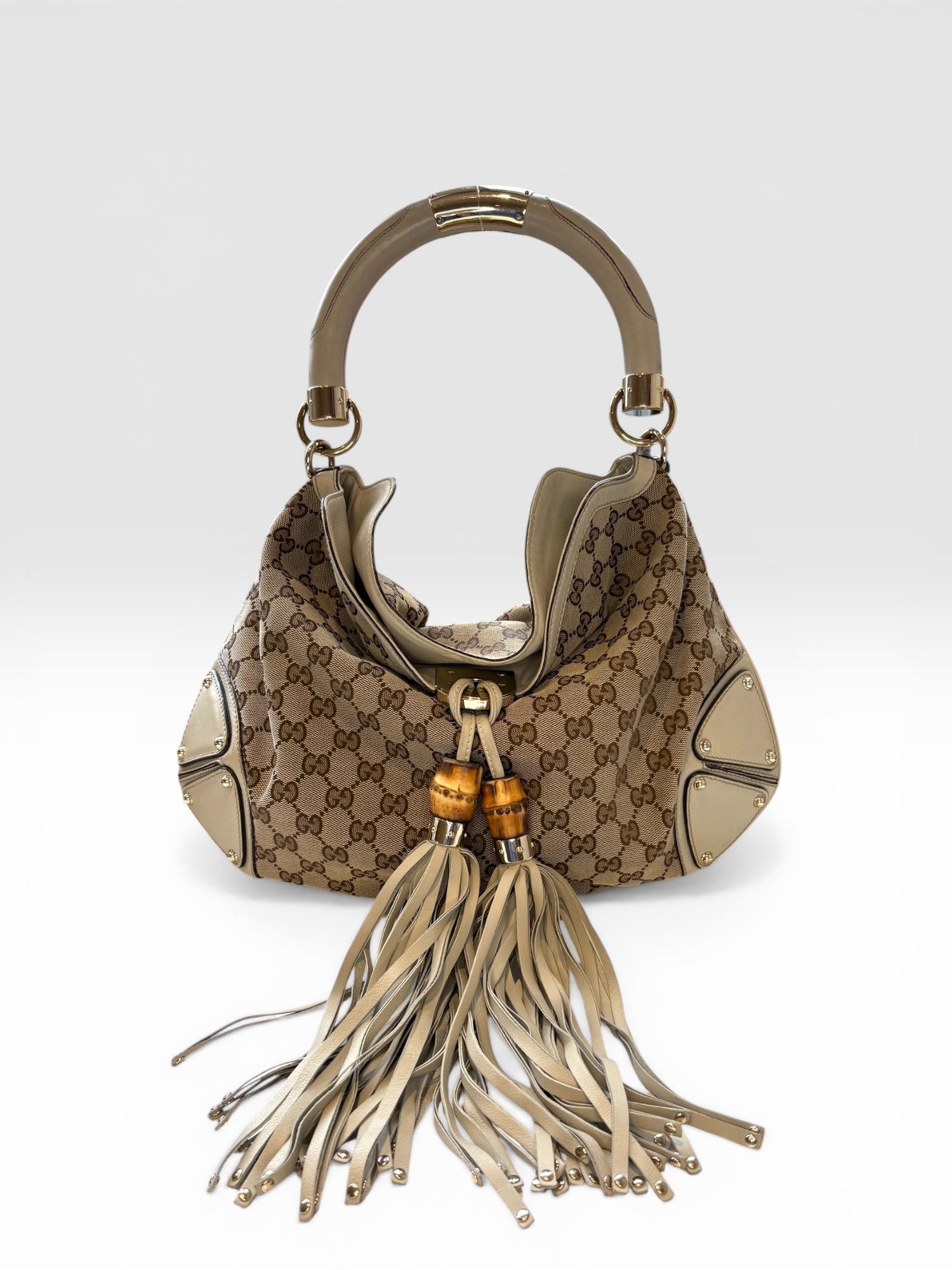Gucci Indy Bamboo Tassel Hobo