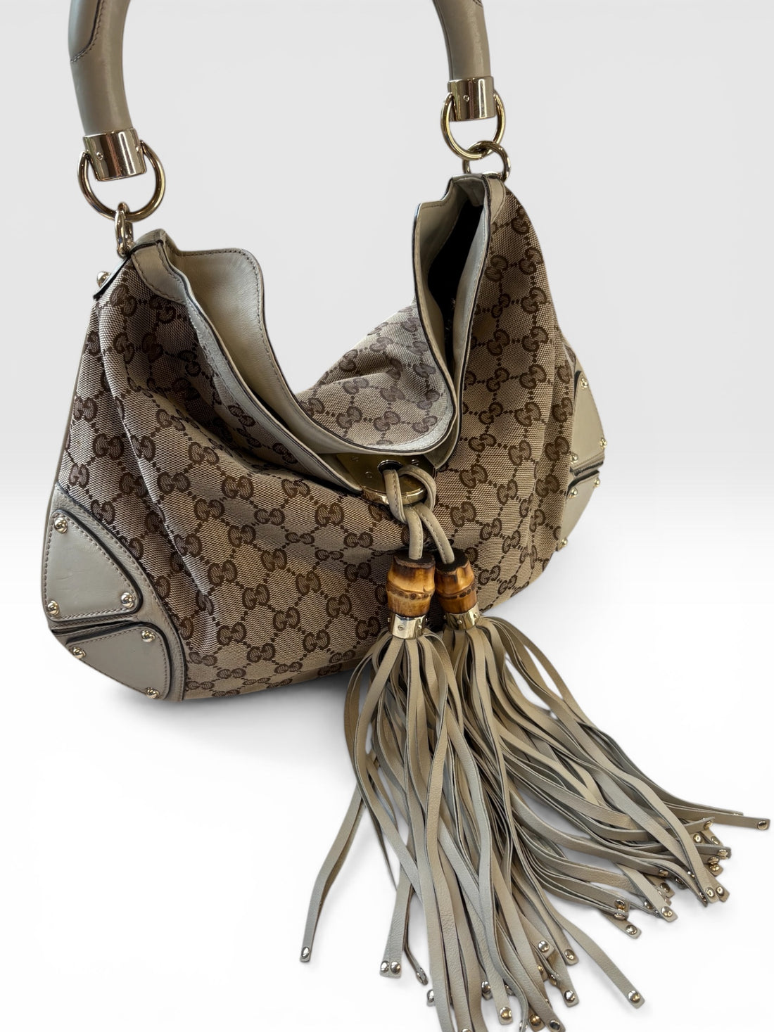 Gucci Indy Bamboo Tassel Hobo