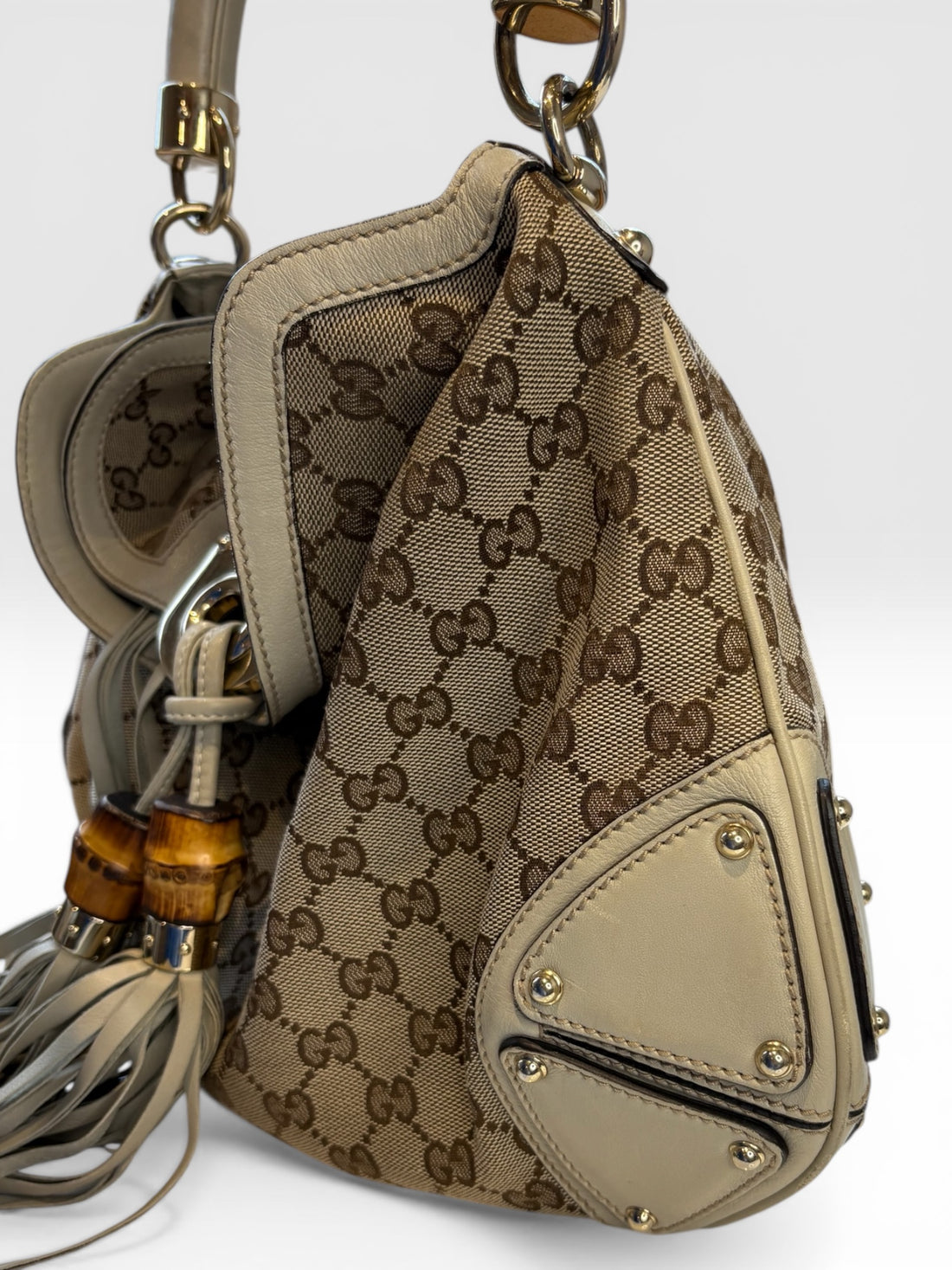 Gucci Indy Bamboo Tassel Hobo