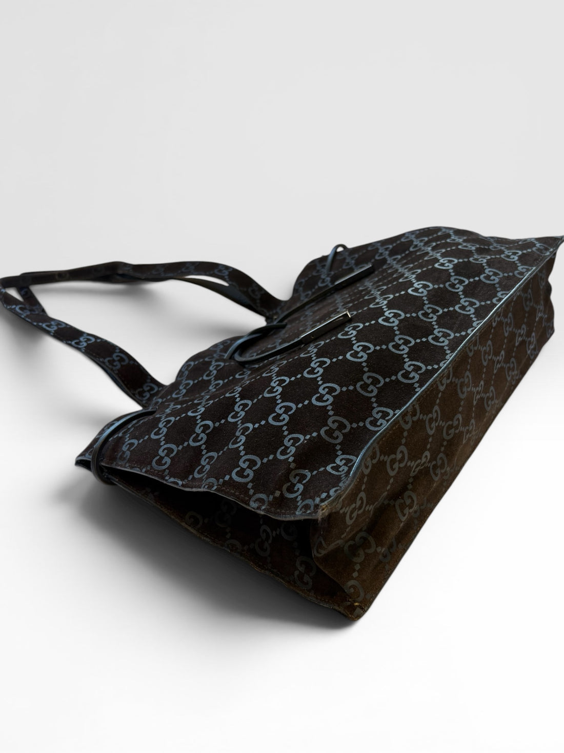 Gucci GG Monogram Suede Drawstring Tote