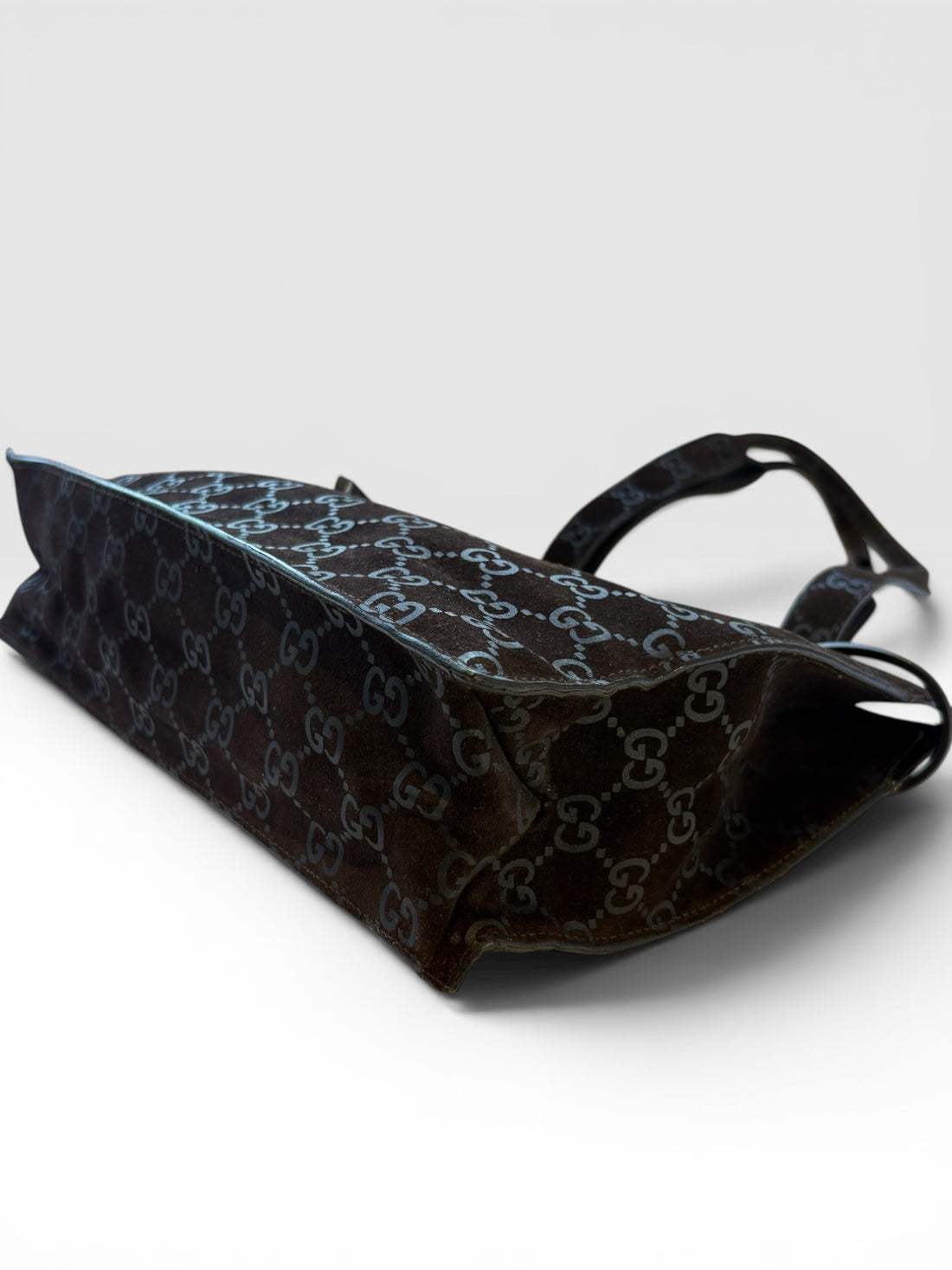 Gucci GG Monogram Suede Drawstring Tote