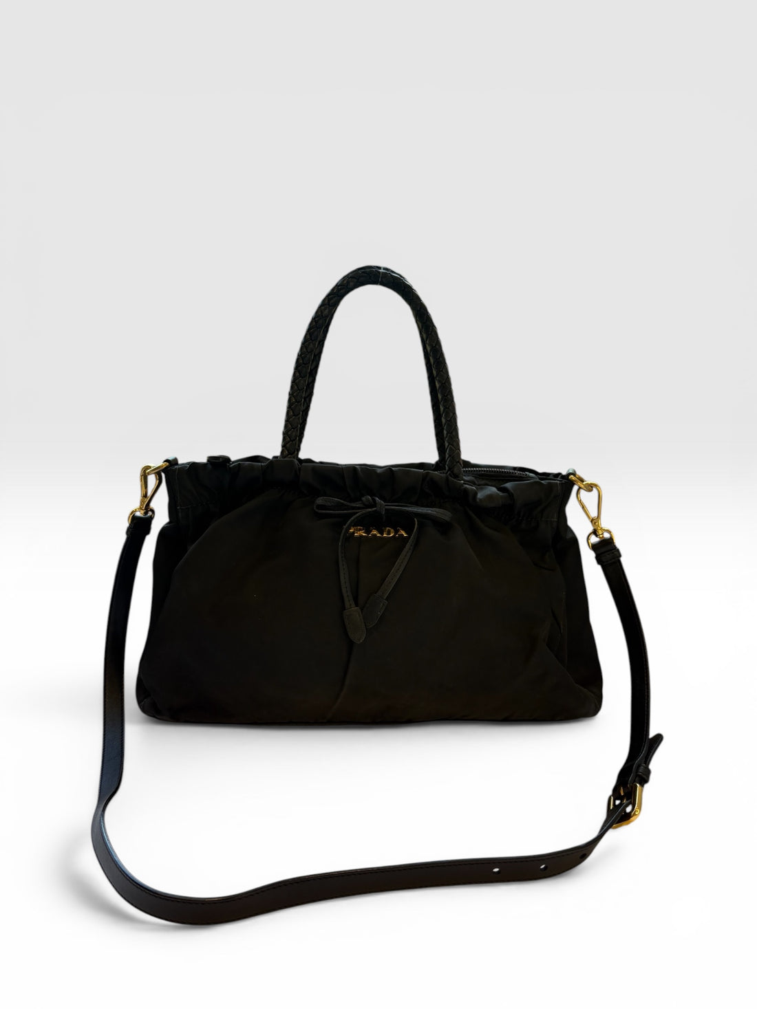 Prada Tessuto Bow Nylon Two-Way Shoulder Bag
