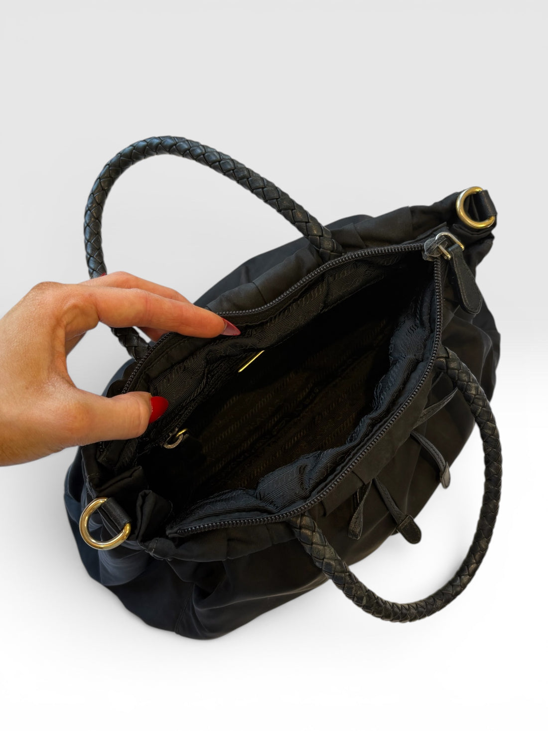 Prada Tessuto Bow Nylon Two-Way Shoulder Bag