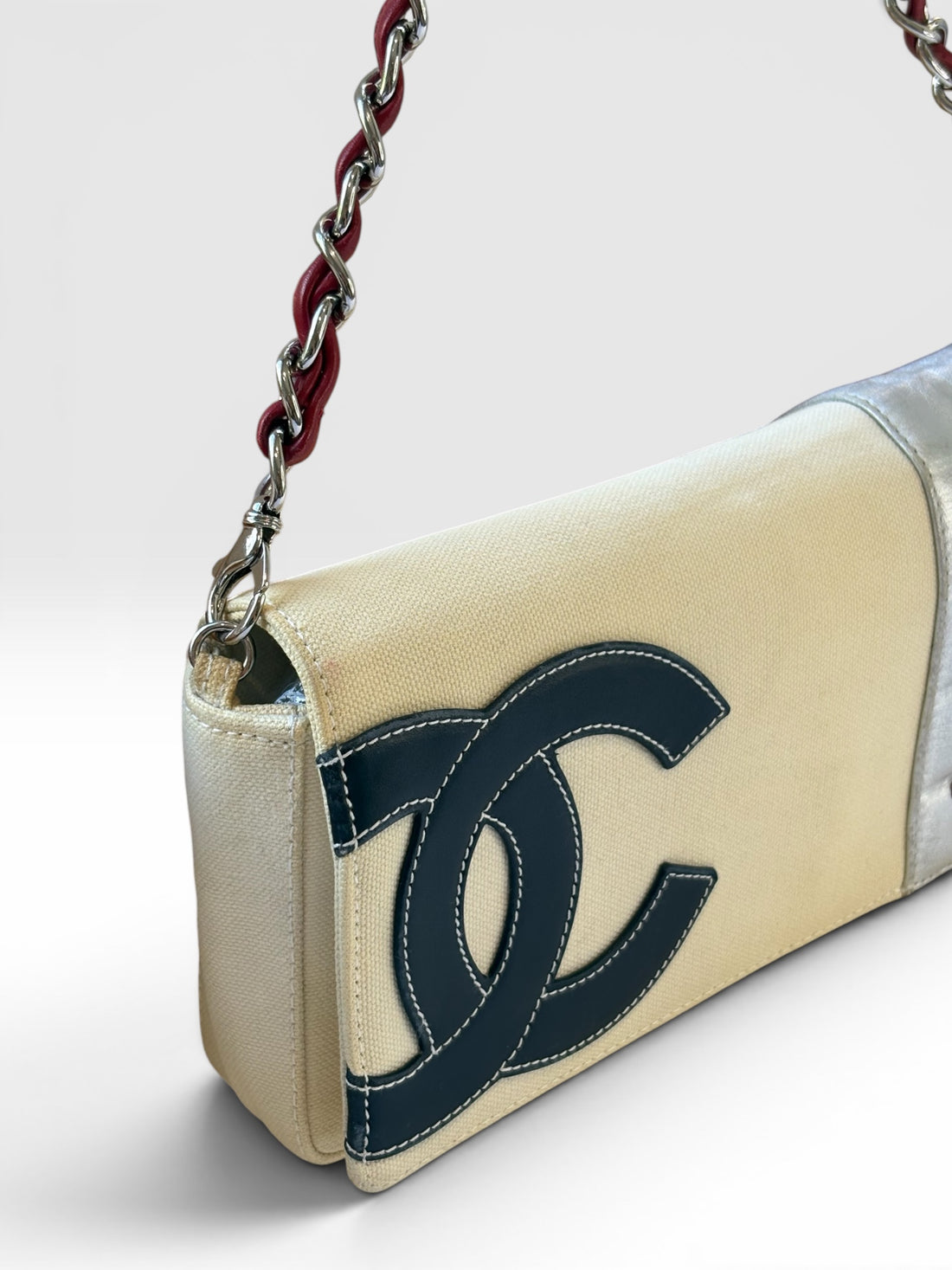 Chanel No. 5 Canvas and Metallic Leather Baguette