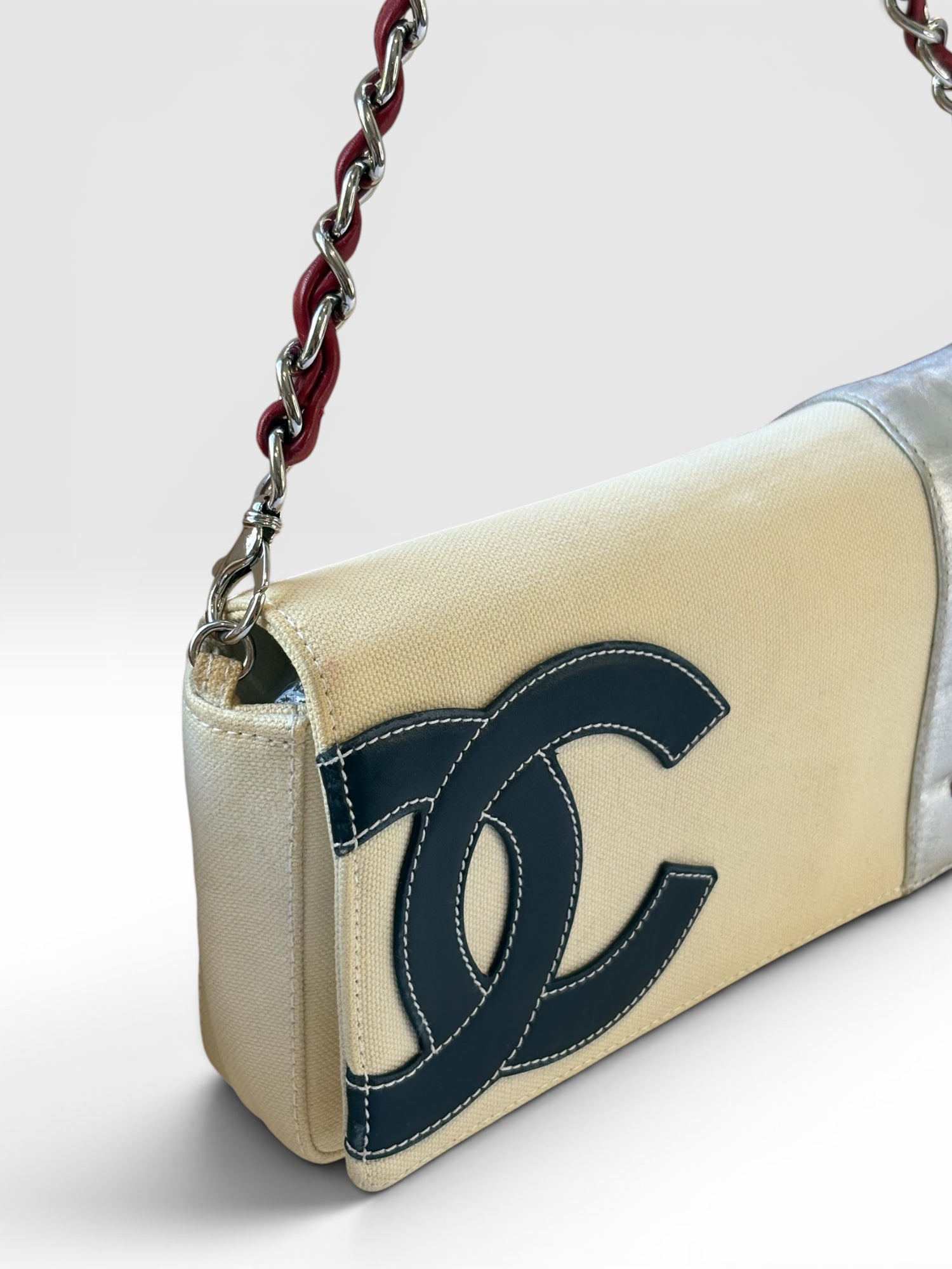 Chanel No. 5 Canvas and Metallic Leather Baguette