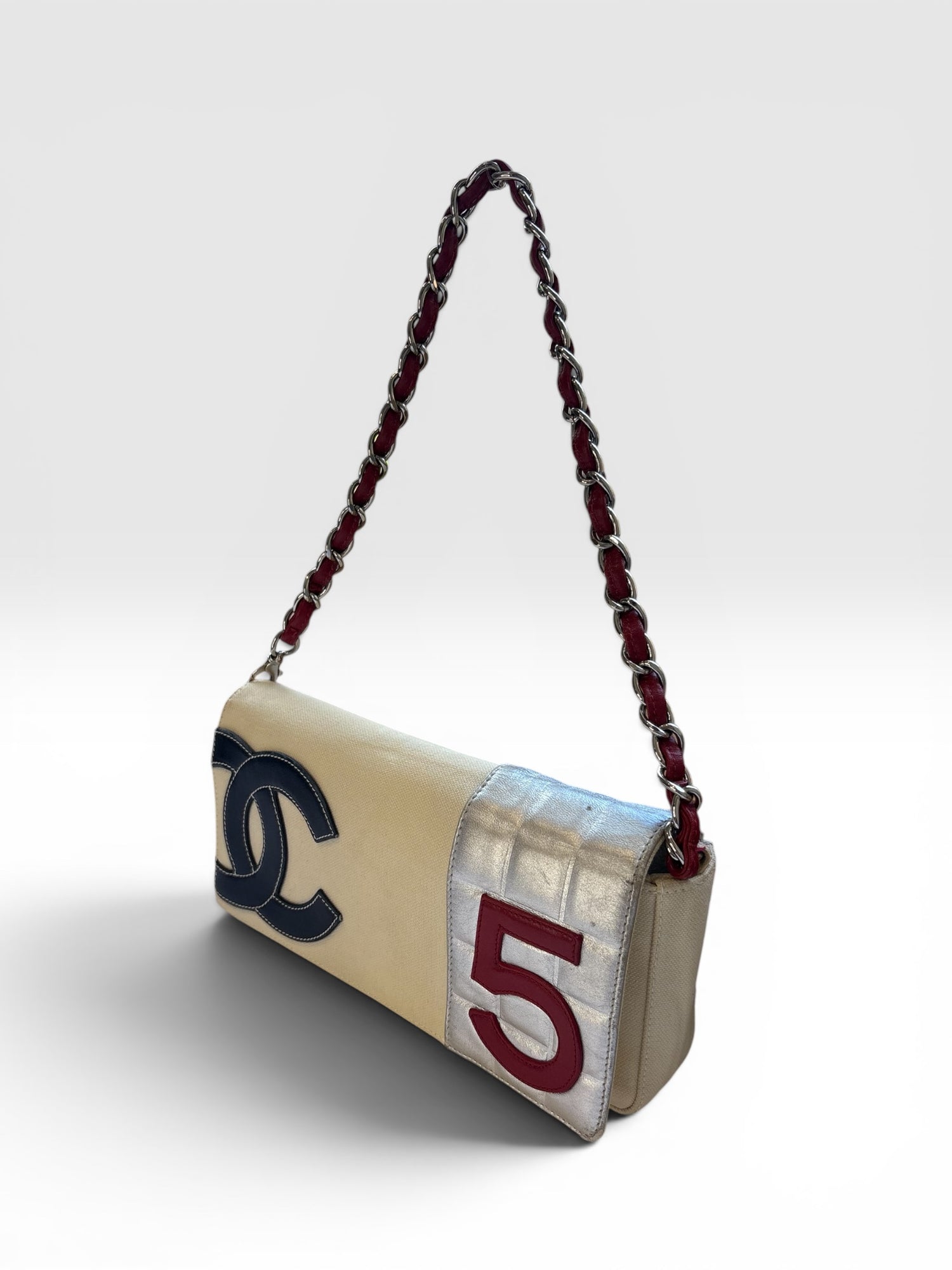 Chanel No. 5 Canvas and Metallic Leather Baguette