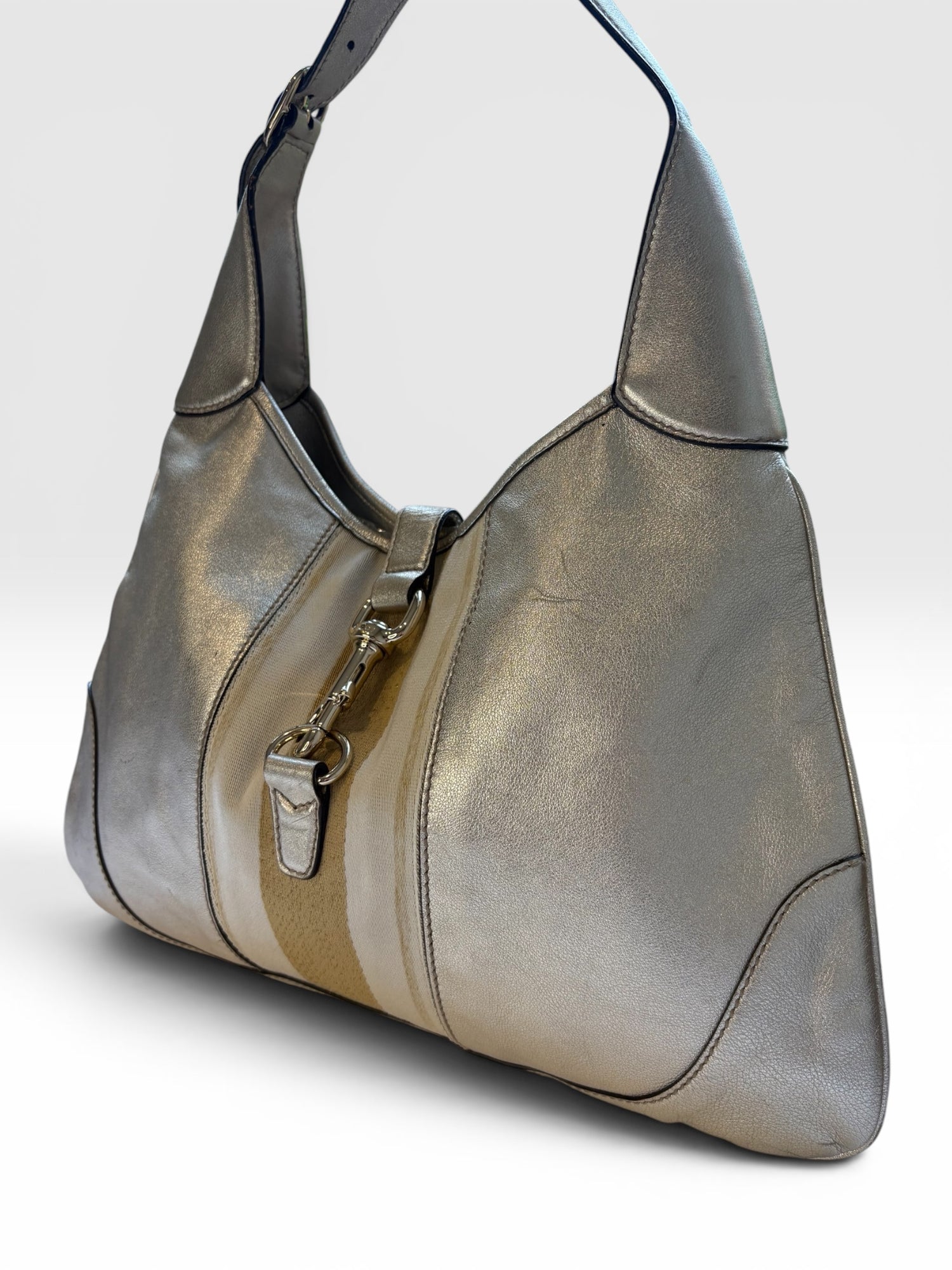 Gucci Jackie Sherry Hobo in Metallic Leather