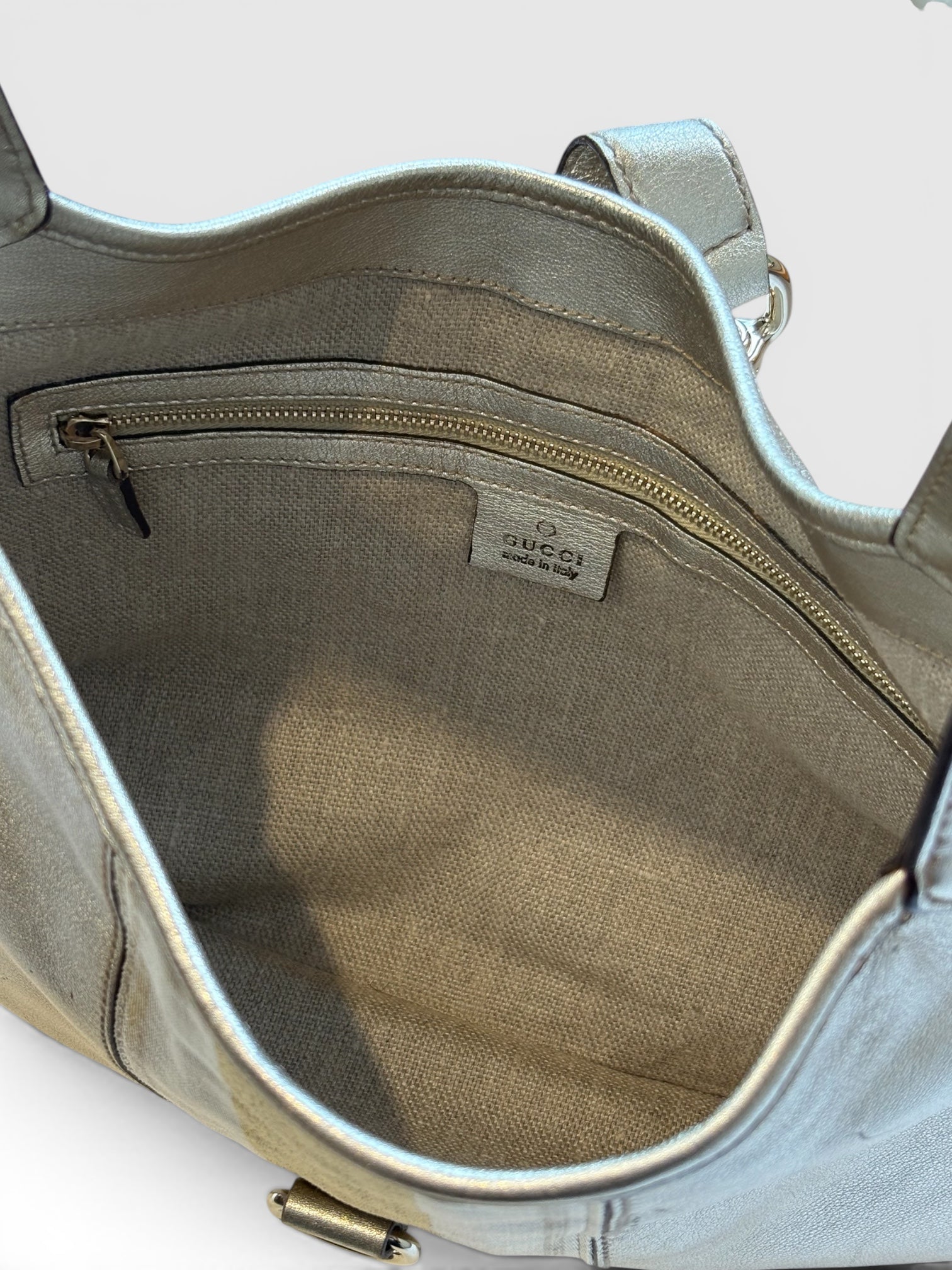 Gucci Jackie Sherry Hobo in Metallic Leather