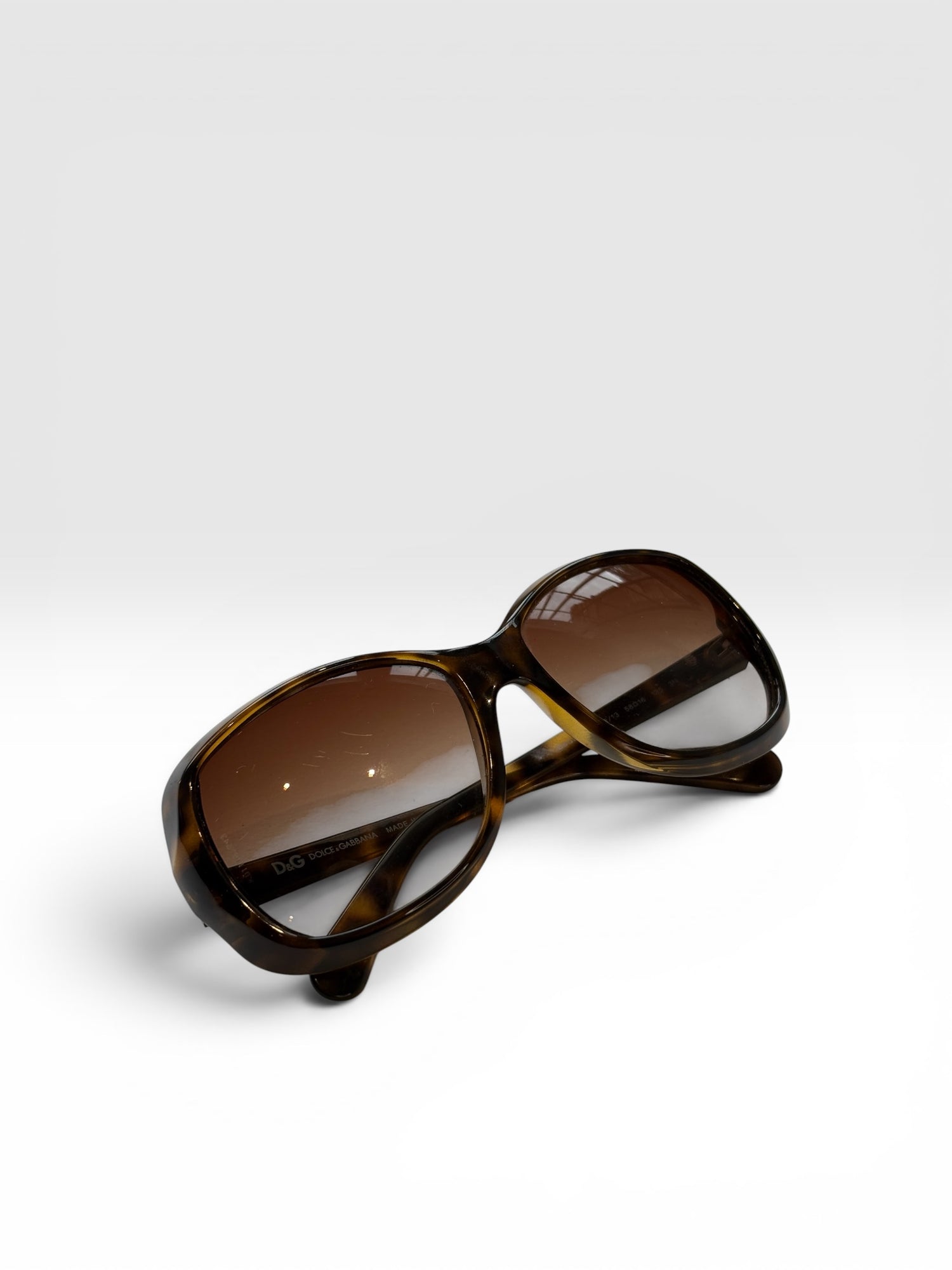 Dolce &amp; Gabbana Oversized Square Sunglasses in Dark Havana