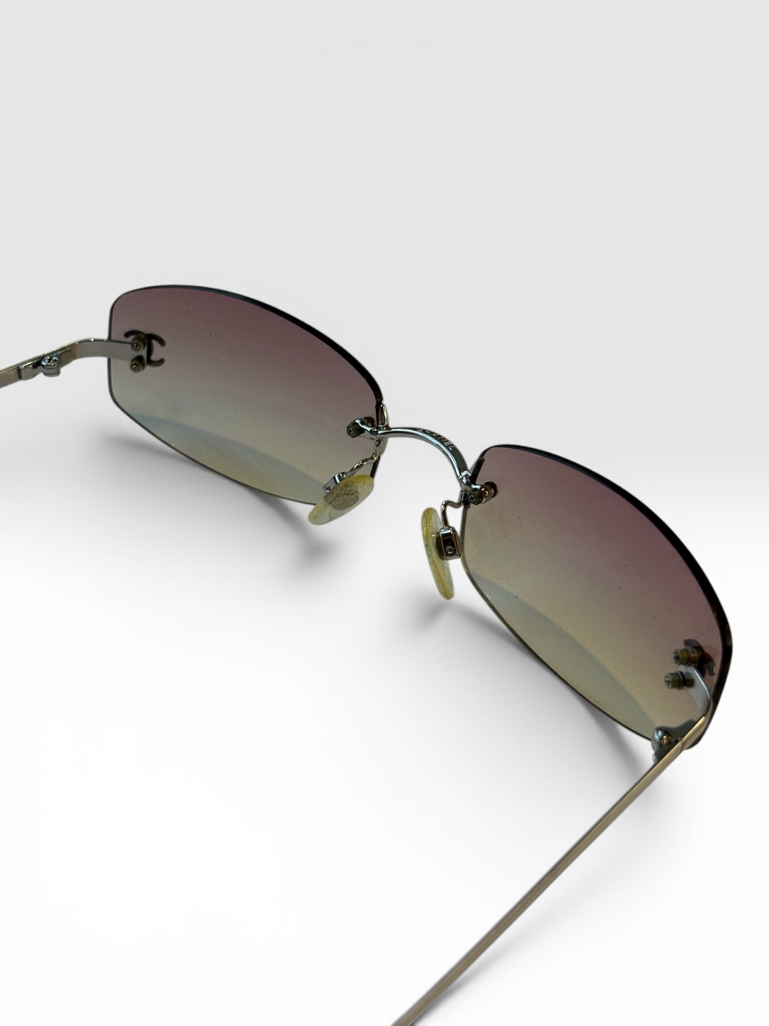 Chanel Pink Rimless Sunglasses