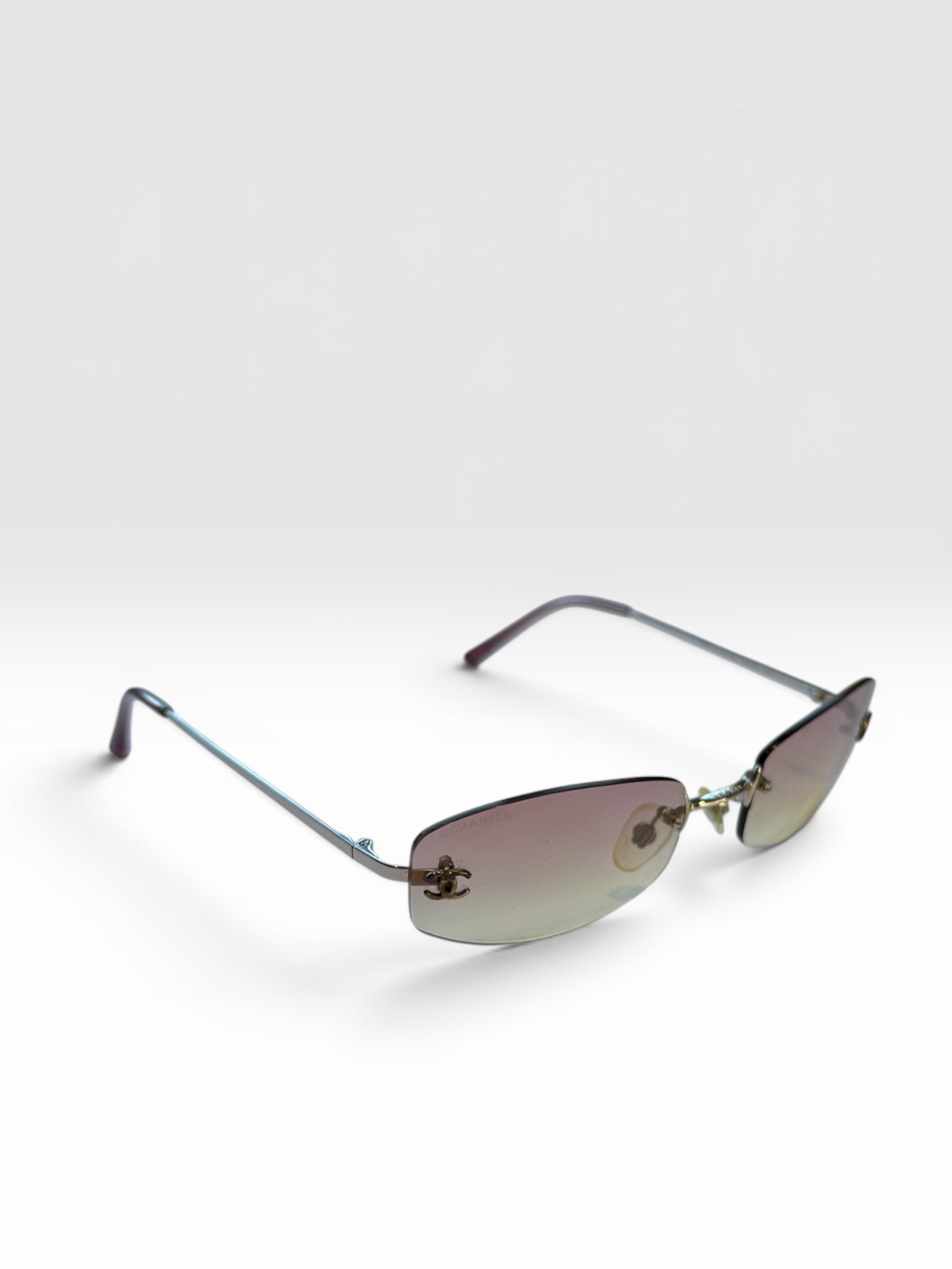 Chanel Pink Rimless Sunglasses