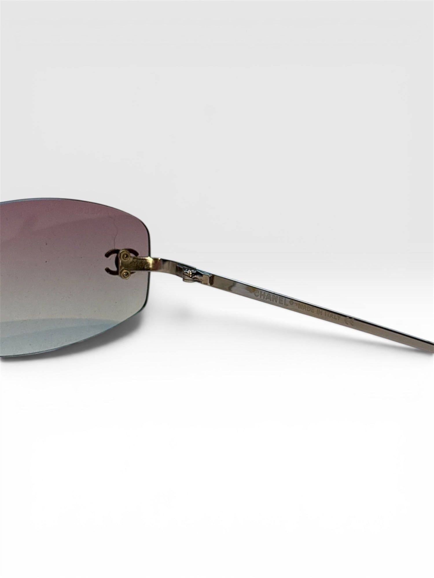Chanel Pink Rimless Sunglasses