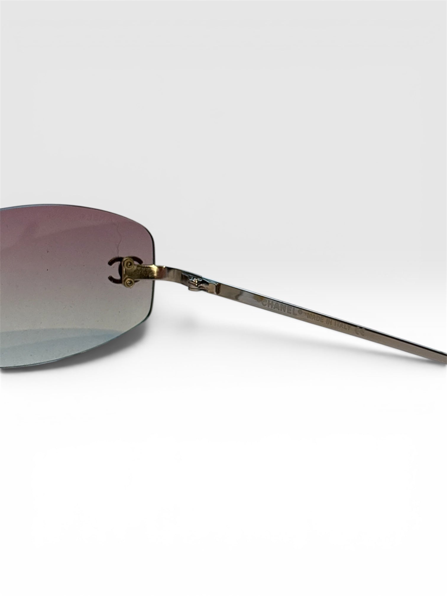 Chanel Pink Rimless Sunglasses