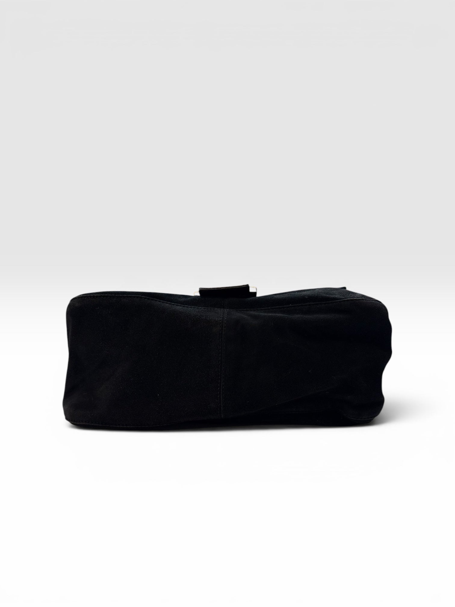 Fendi Mamma Baguette in Black Suede with Red Glitter FF