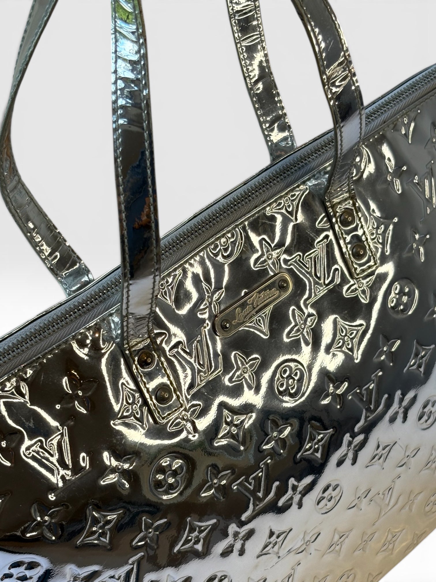 Louis Vuitton Monogram Miroir Silver Bellevue GM