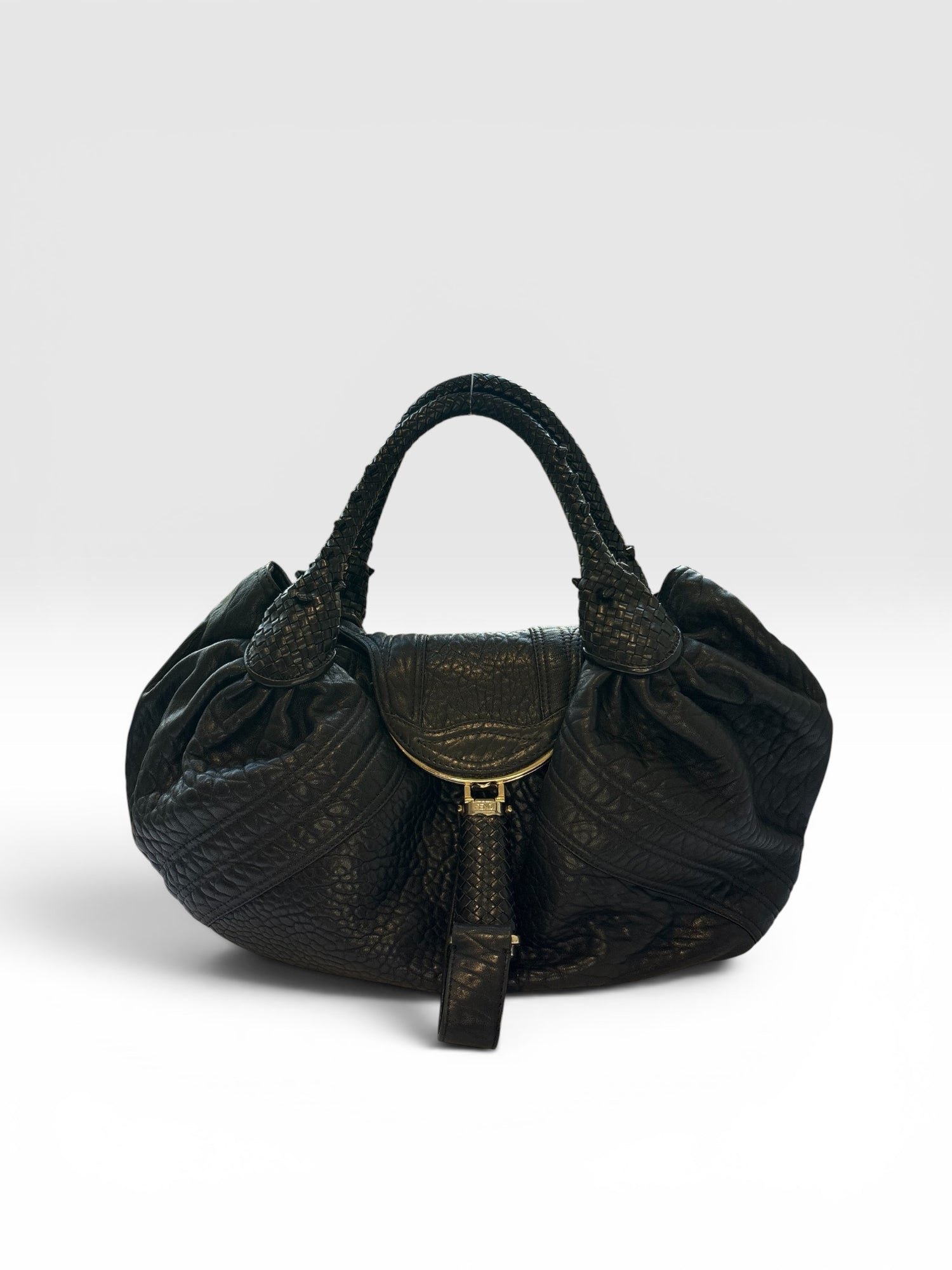 Fendi Spy Bag in Black Pebbled Nappa Leather