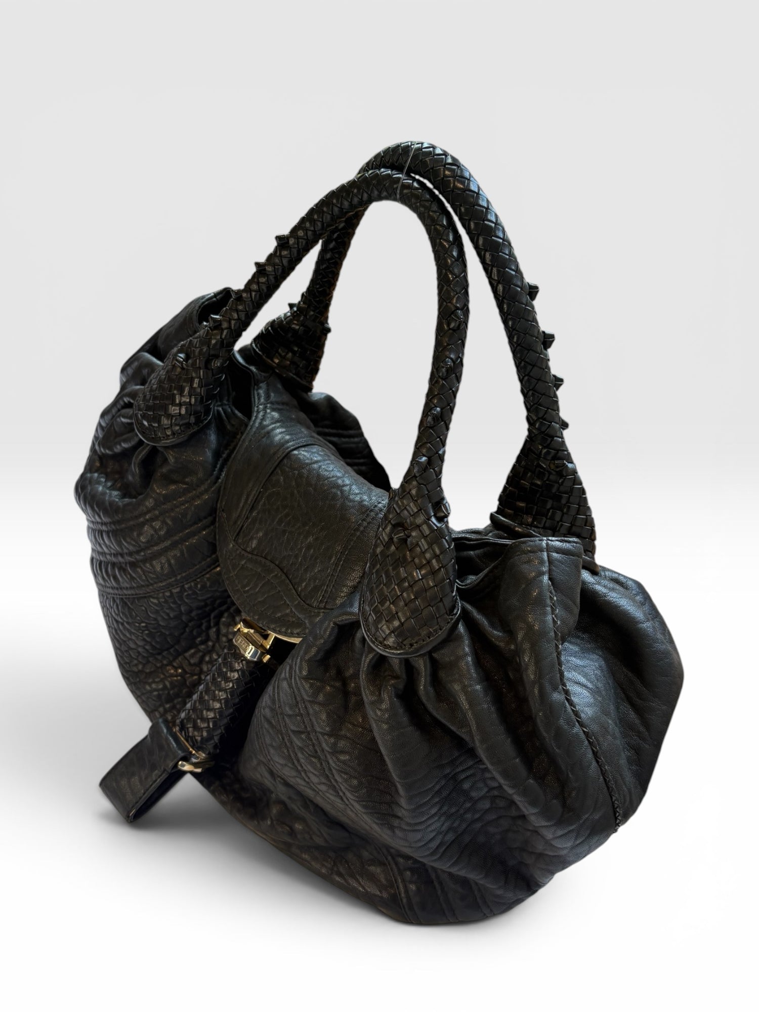 Fendi Spy Bag in Black Pebbled Nappa Leather