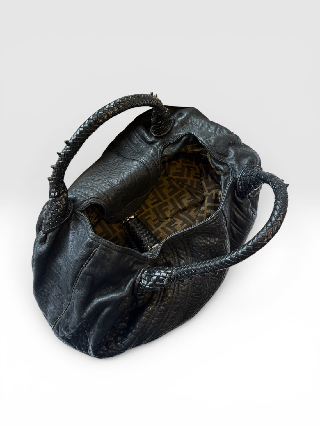 Fendi Spy Bag in Black Pebbled Nappa Leather