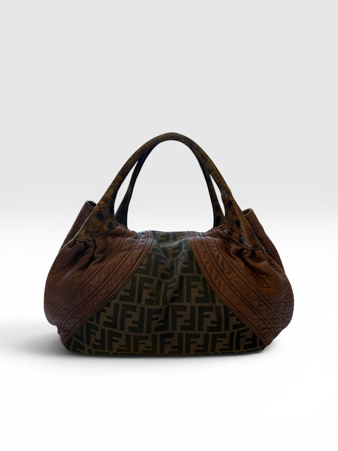 Fendi Spy Bag in Zucca Canvas and Tortuga Calf Leather