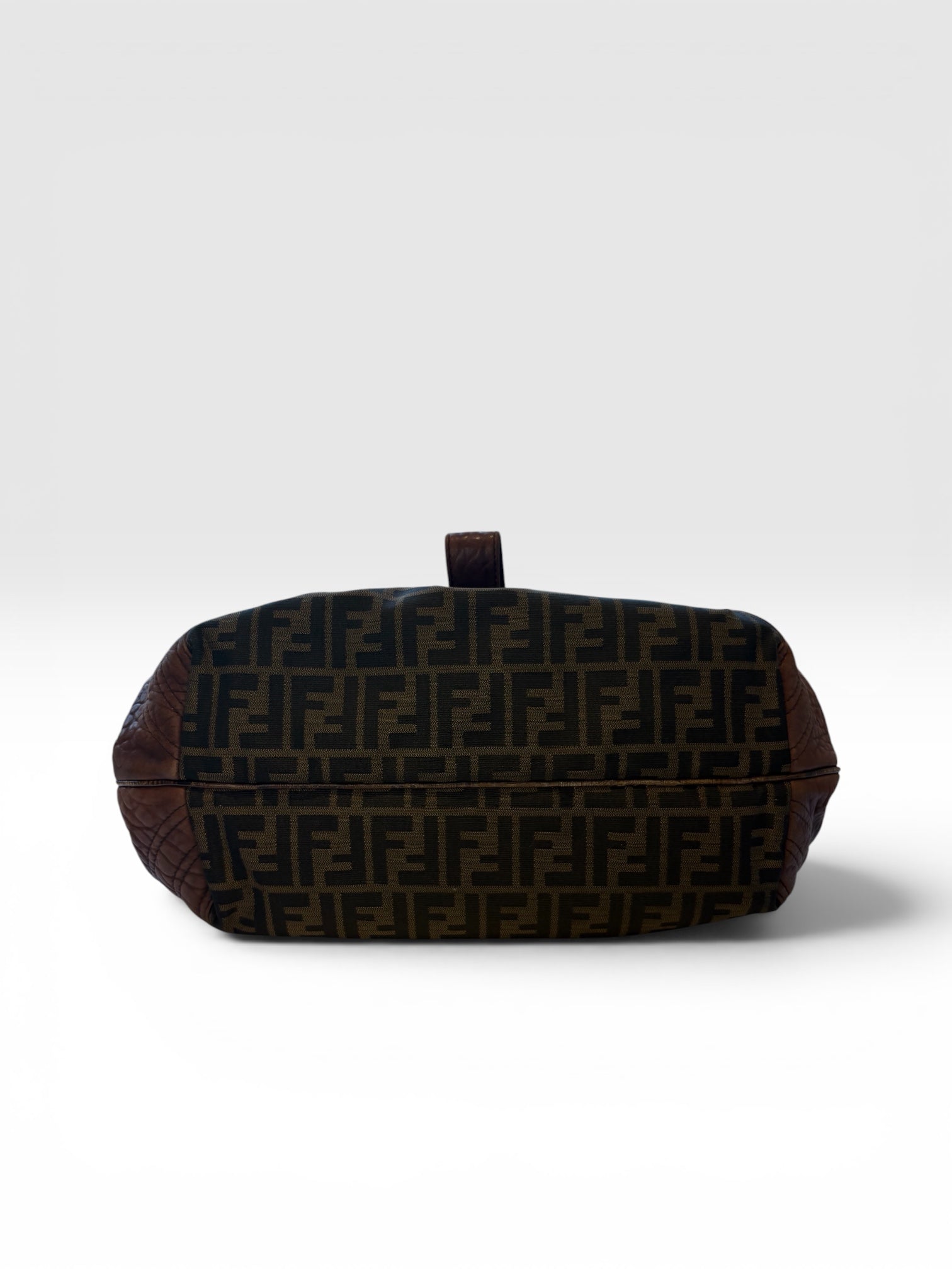 Fendi Spy Bag in Zucca Canvas and Tortuga Calf Leather