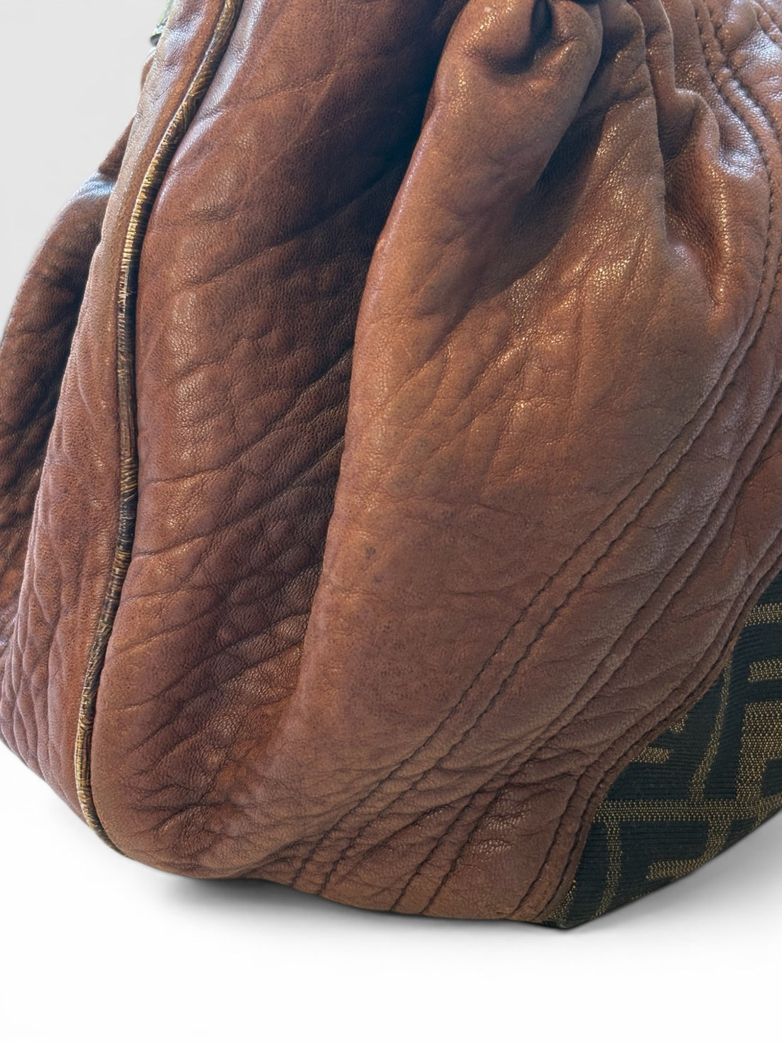 Fendi Spy Bag in Zucca Canvas and Tortuga Calf Leather