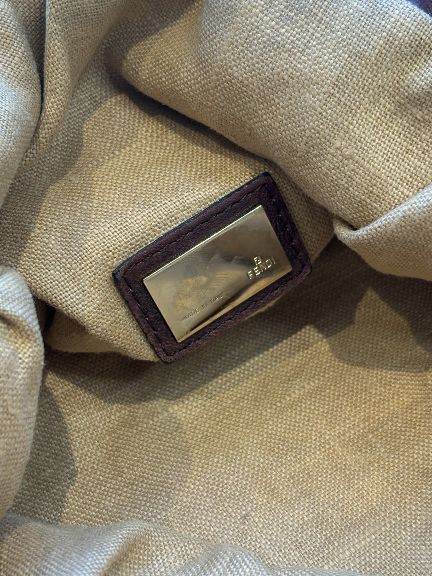 Fendi Spy Bag in Zucca Canvas and Tortuga Calf Leather