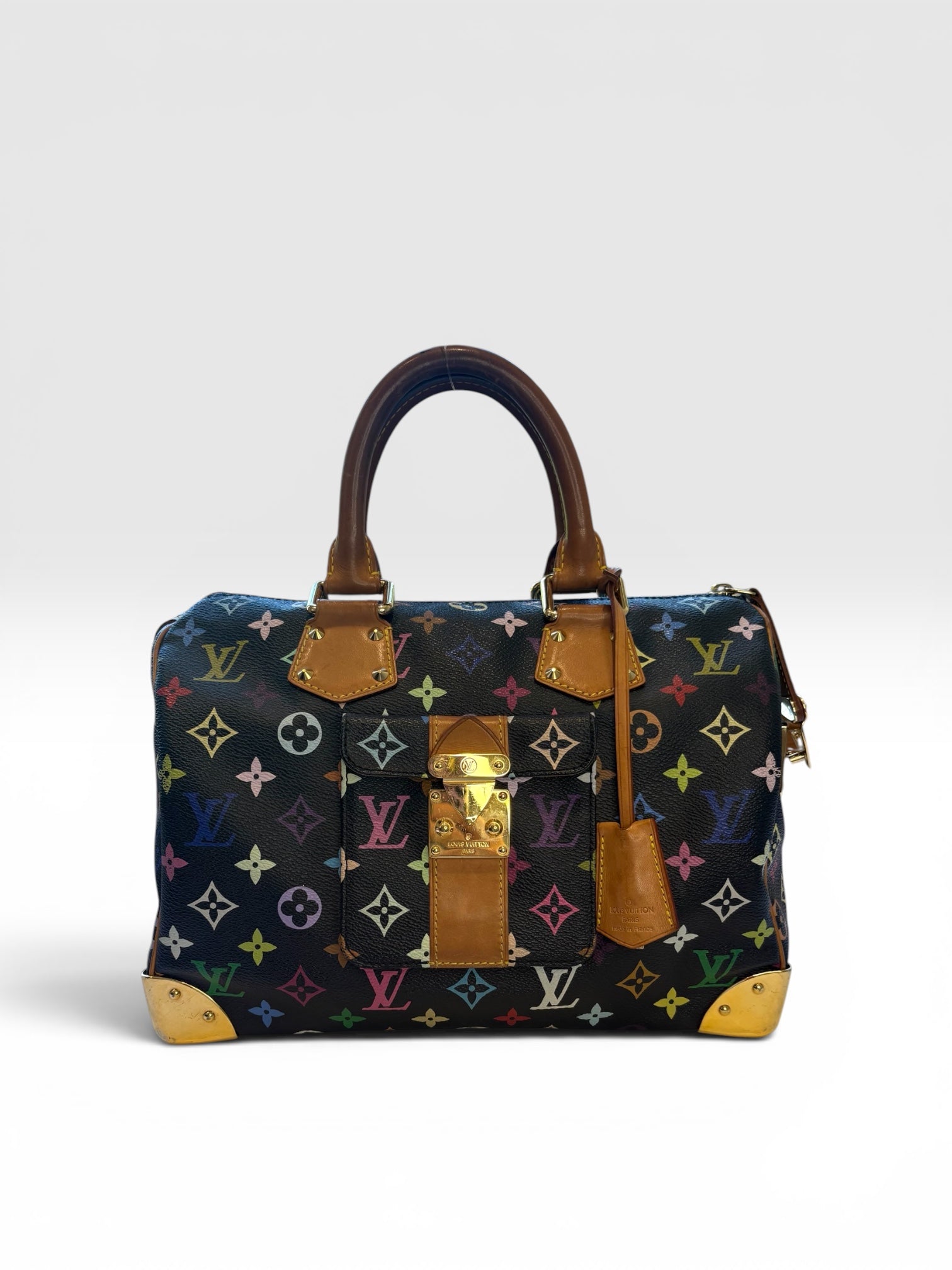 Louis Vuitton x Takashi Murakami Black Monogram Multicolore Speedy 30