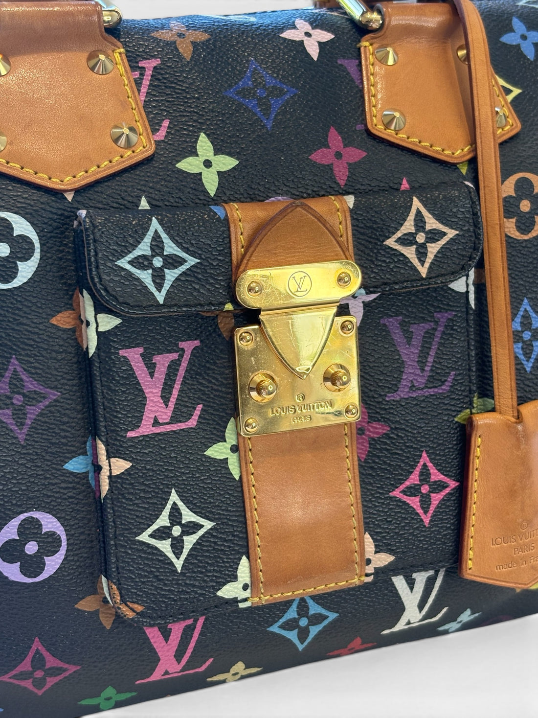 Louis Vuitton x Takashi Murakami Black Monogram Multicolore Speedy 30
