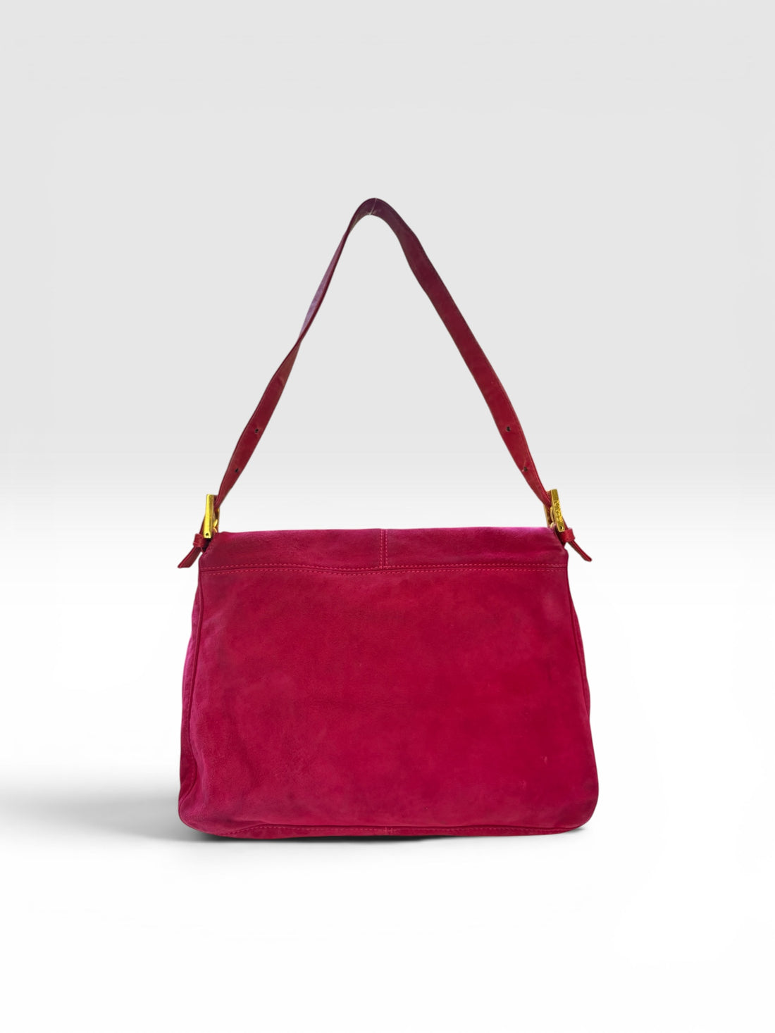 Fendi Mamma Baguette in Hot Pink Suede