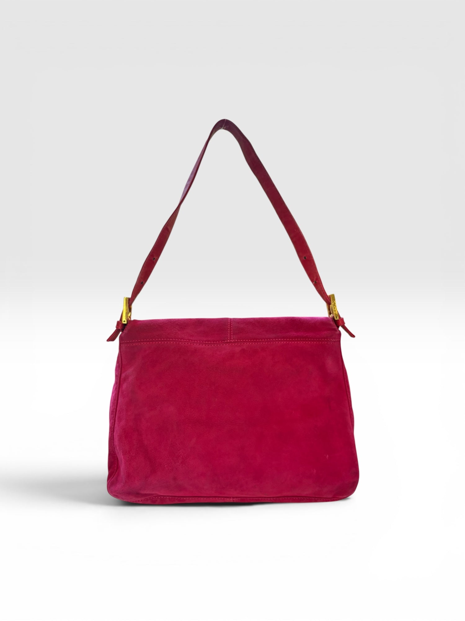 Fendi Mamma Baguette in Hot Pink Suede
