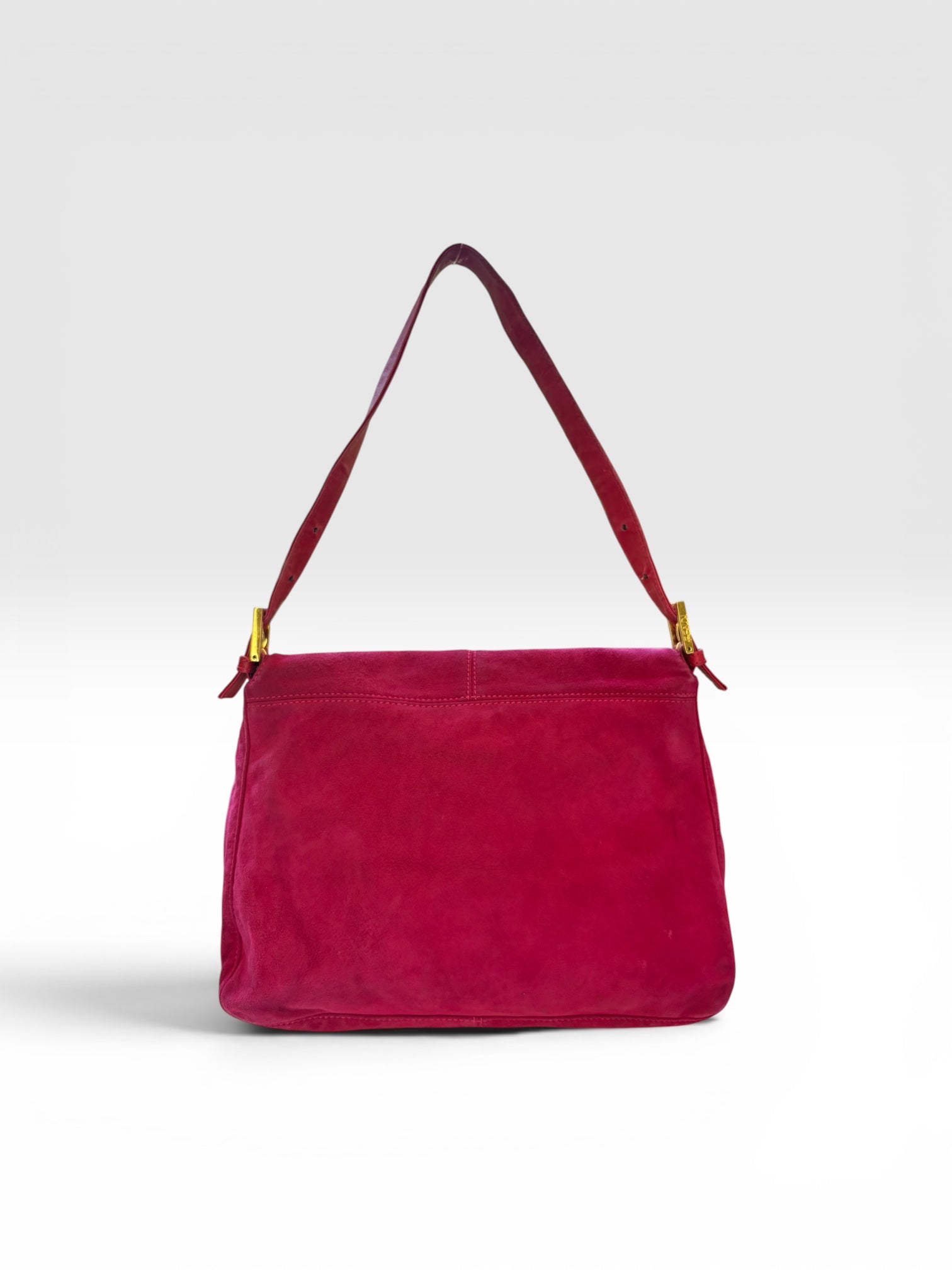 Fendi Mamma Baguette in Hot Pink Suede