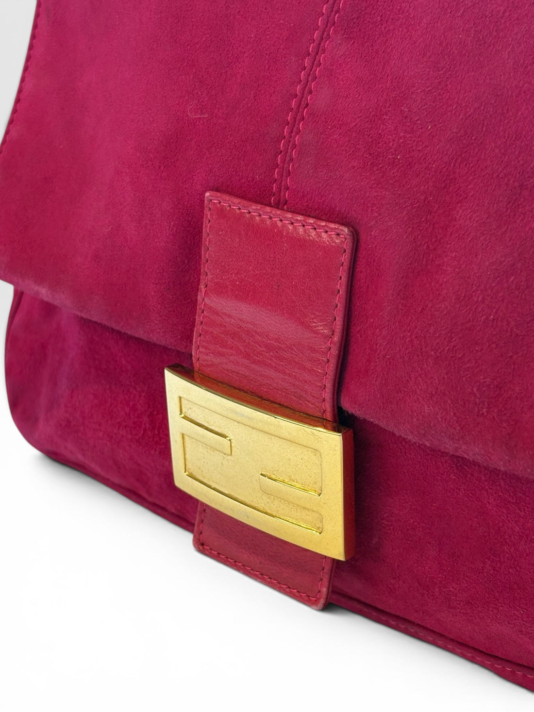 Fendi Mamma Baguette in Hot Pink Suede