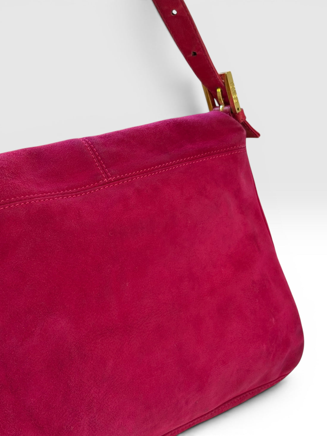 Fendi Mamma Baguette in Hot Pink Suede