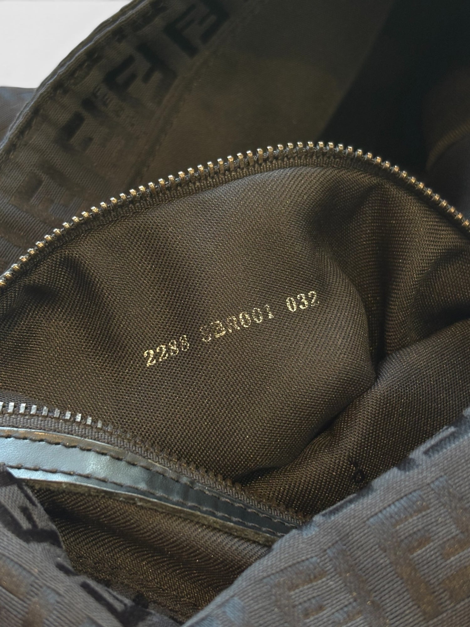 Fendi Mamma Baguette in Black Zucchino Canvas