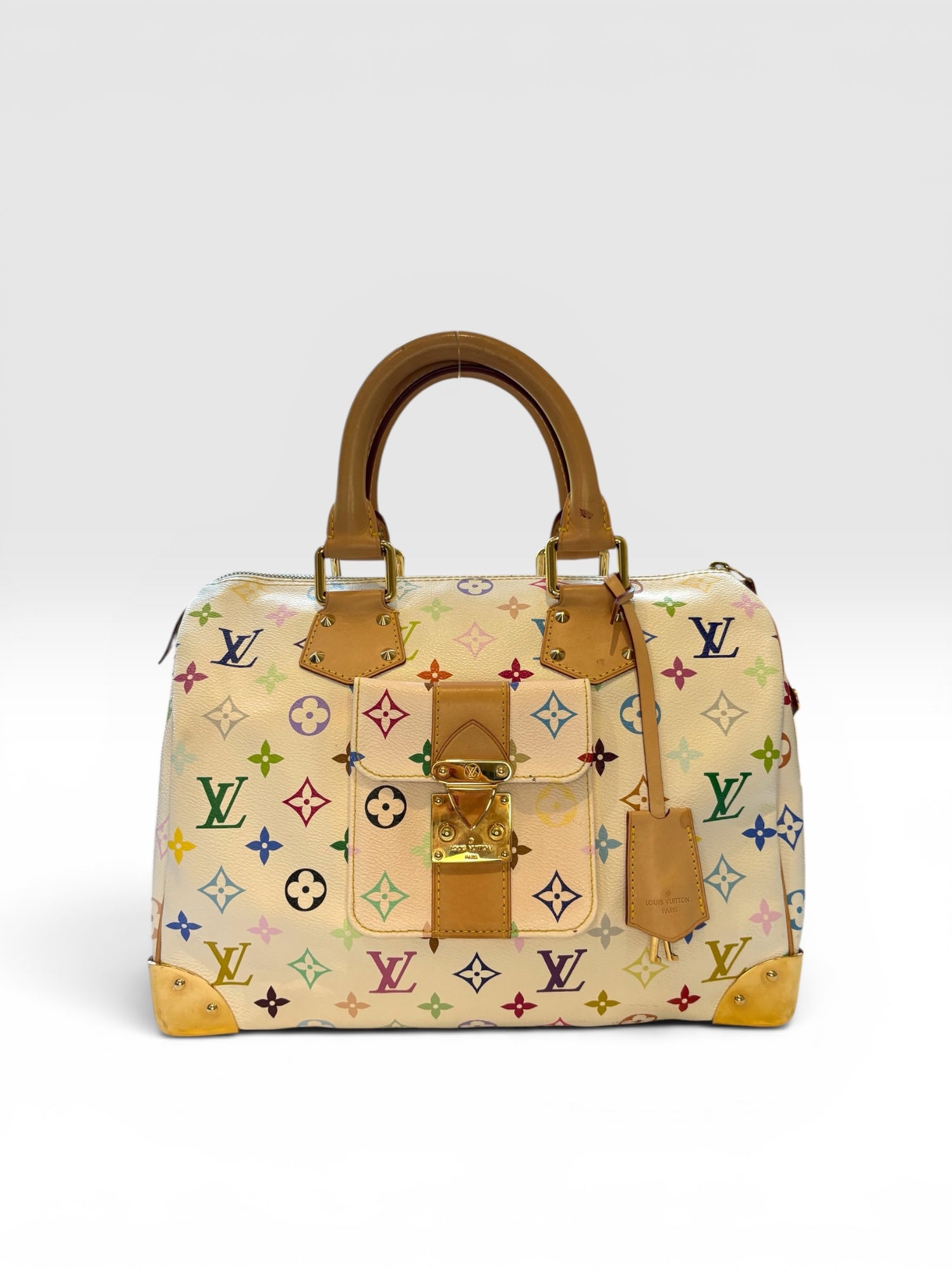 Louis Vuitton x Takashi Murakami White Monogram Multicolore Speedy 30