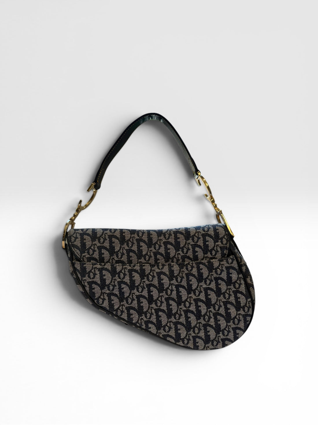 Christian Dior Saddle Bag in Navy Oblique Trotter Canvas