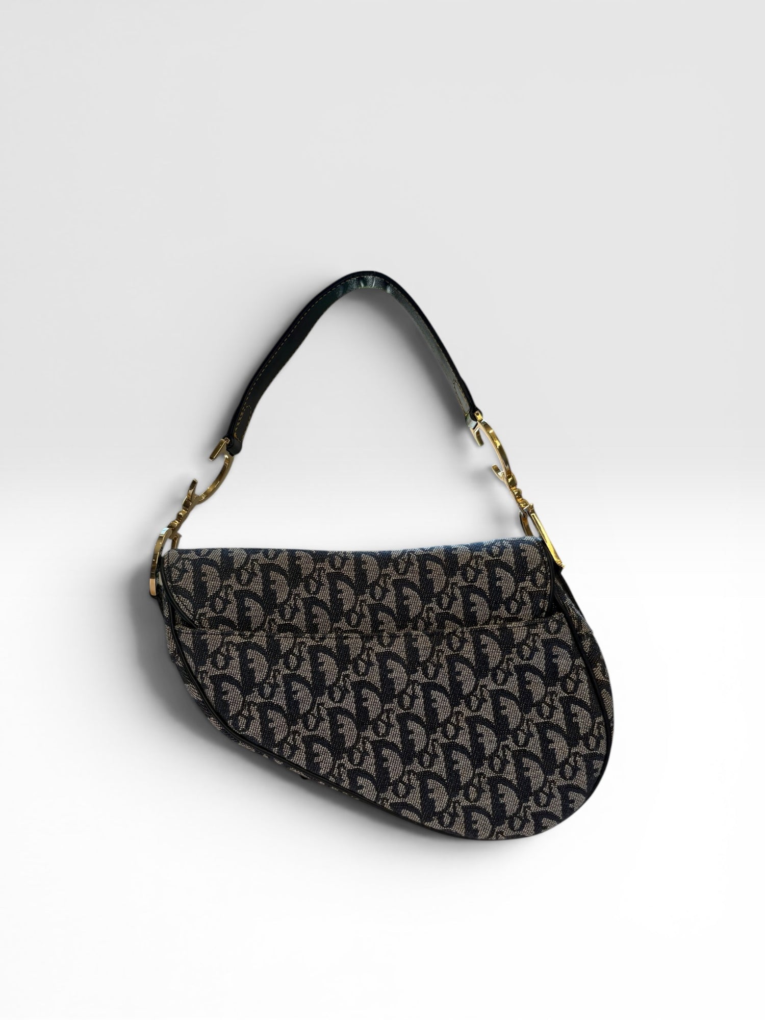Christian Dior Saddle Bag in Navy Oblique Trotter Canvas