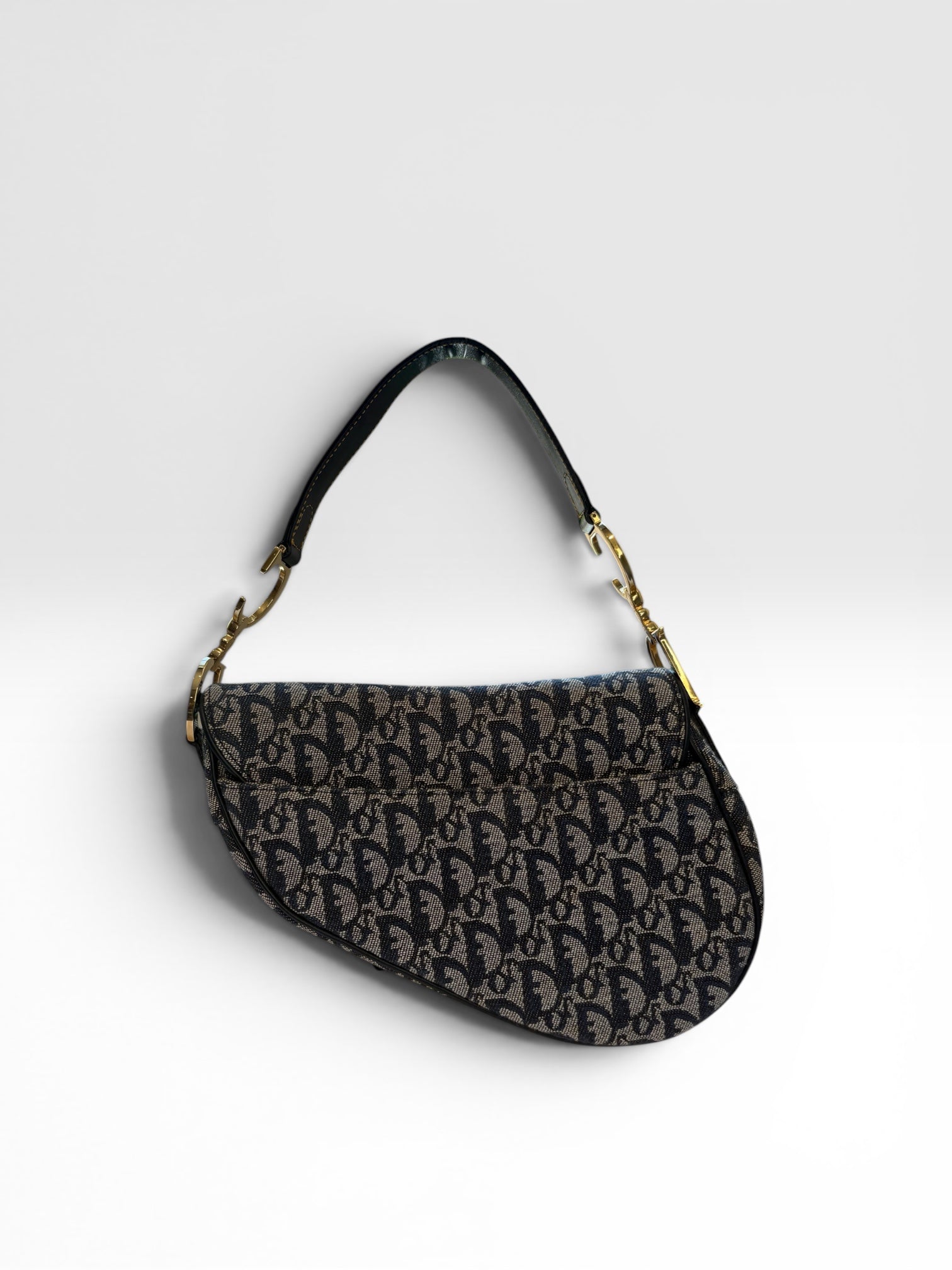 Christian Dior Saddle Bag in Navy Oblique Trotter Canvas